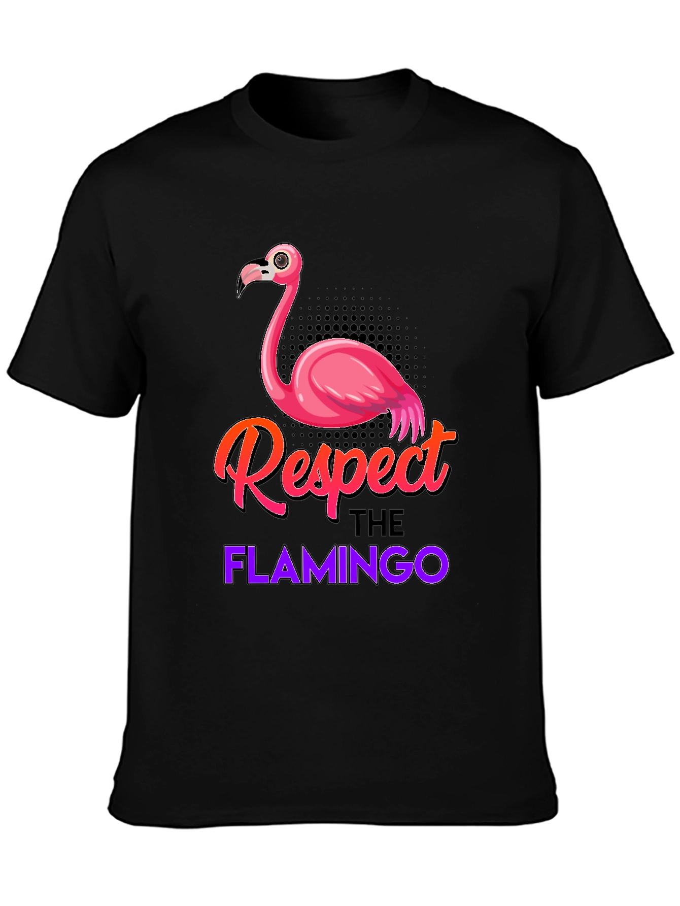 Black Respect the Flamingo Graphic Tee view 3