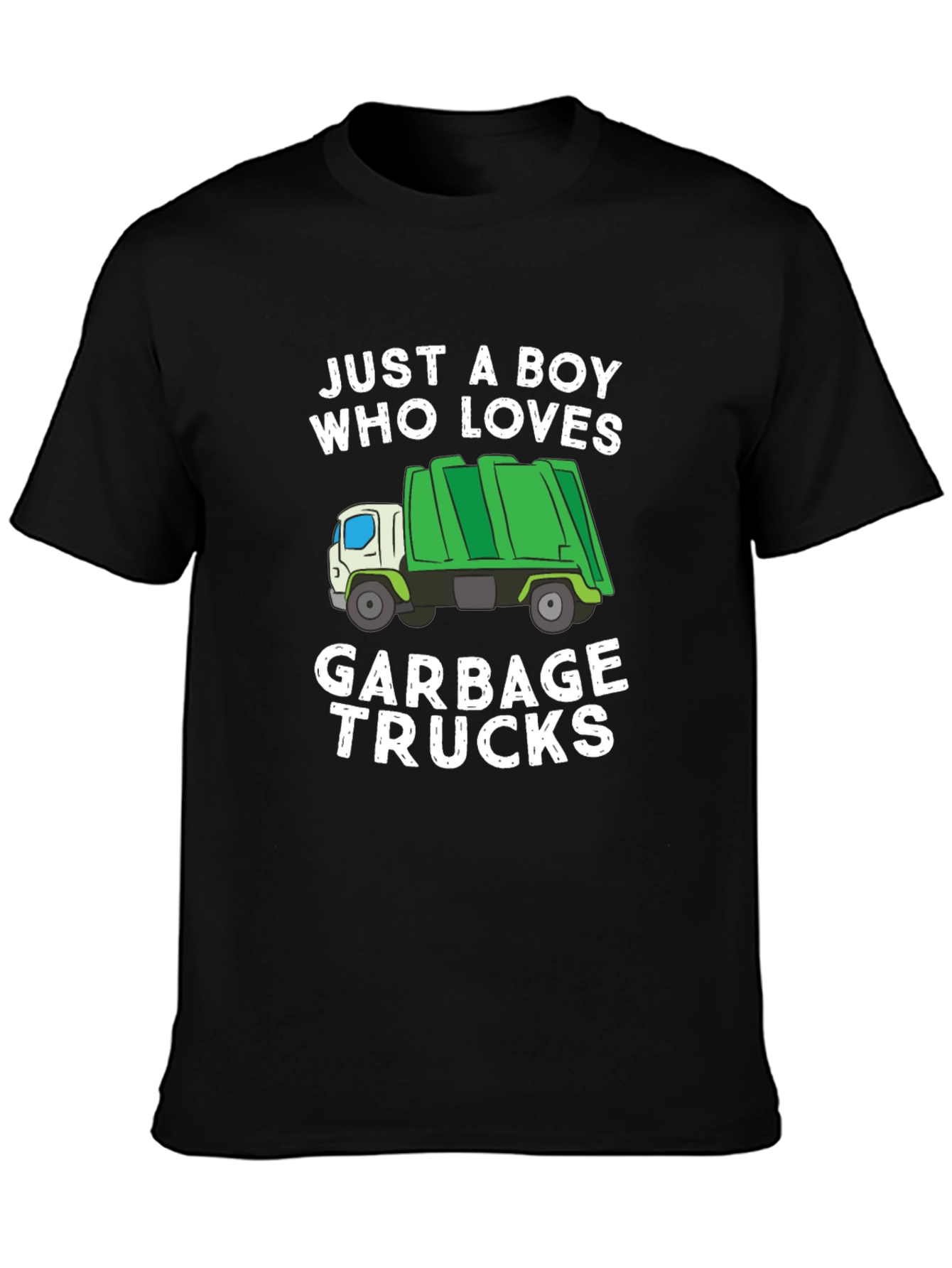Black Garbage Truck Lover T-Shirt view 3