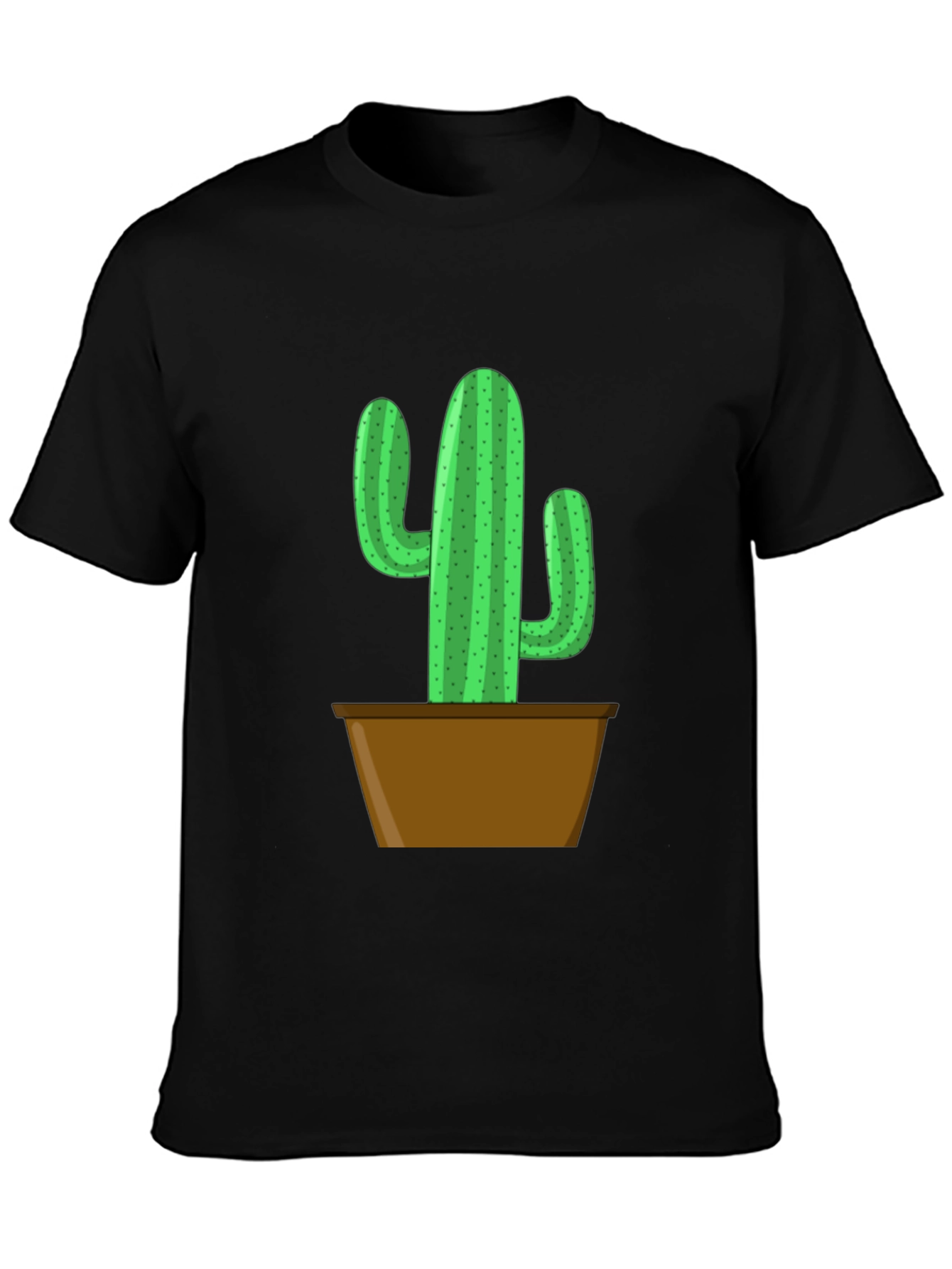 Black Potted Cactus Graphic Tee - Black Cotton Blend view 3