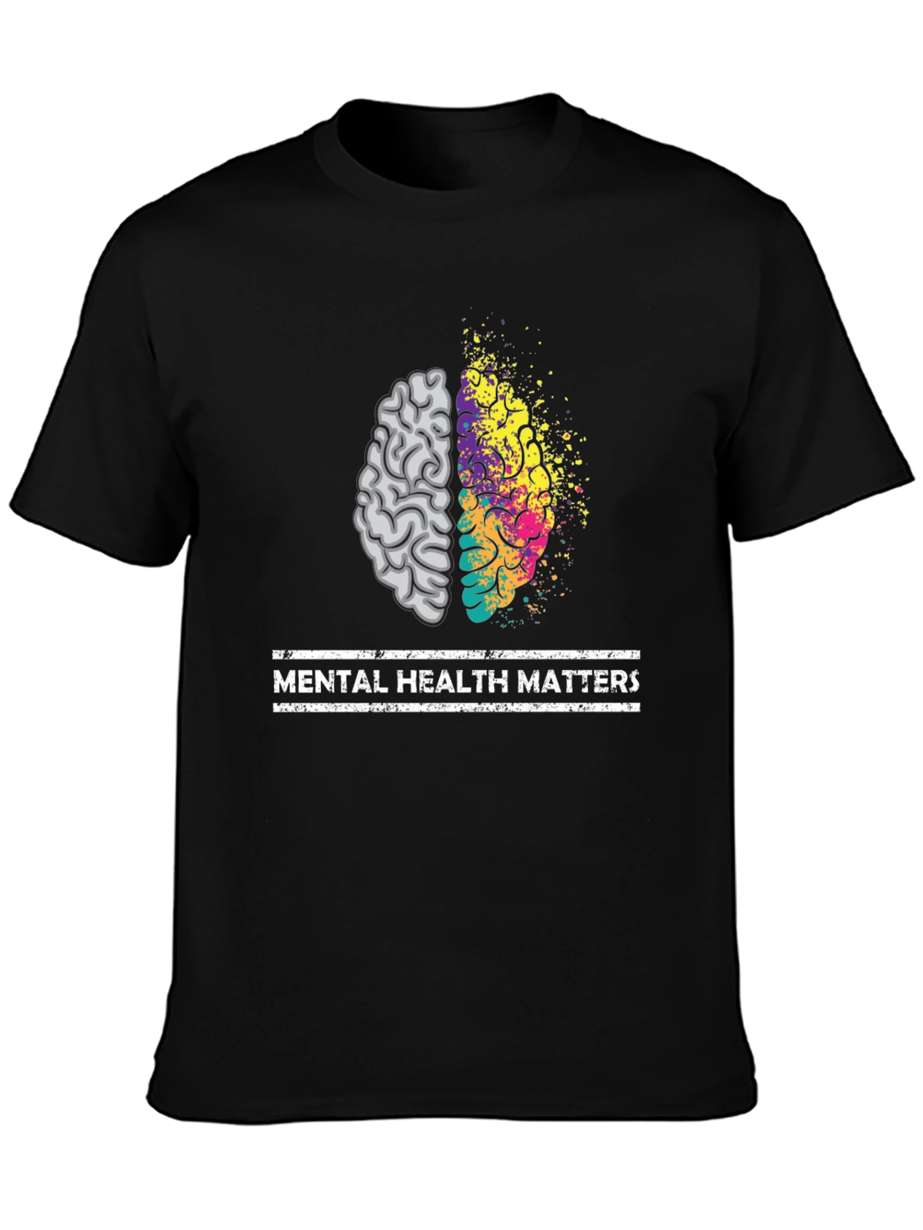 Black Mental Health Matters Brain Graphic Tee - Unisex view 3
