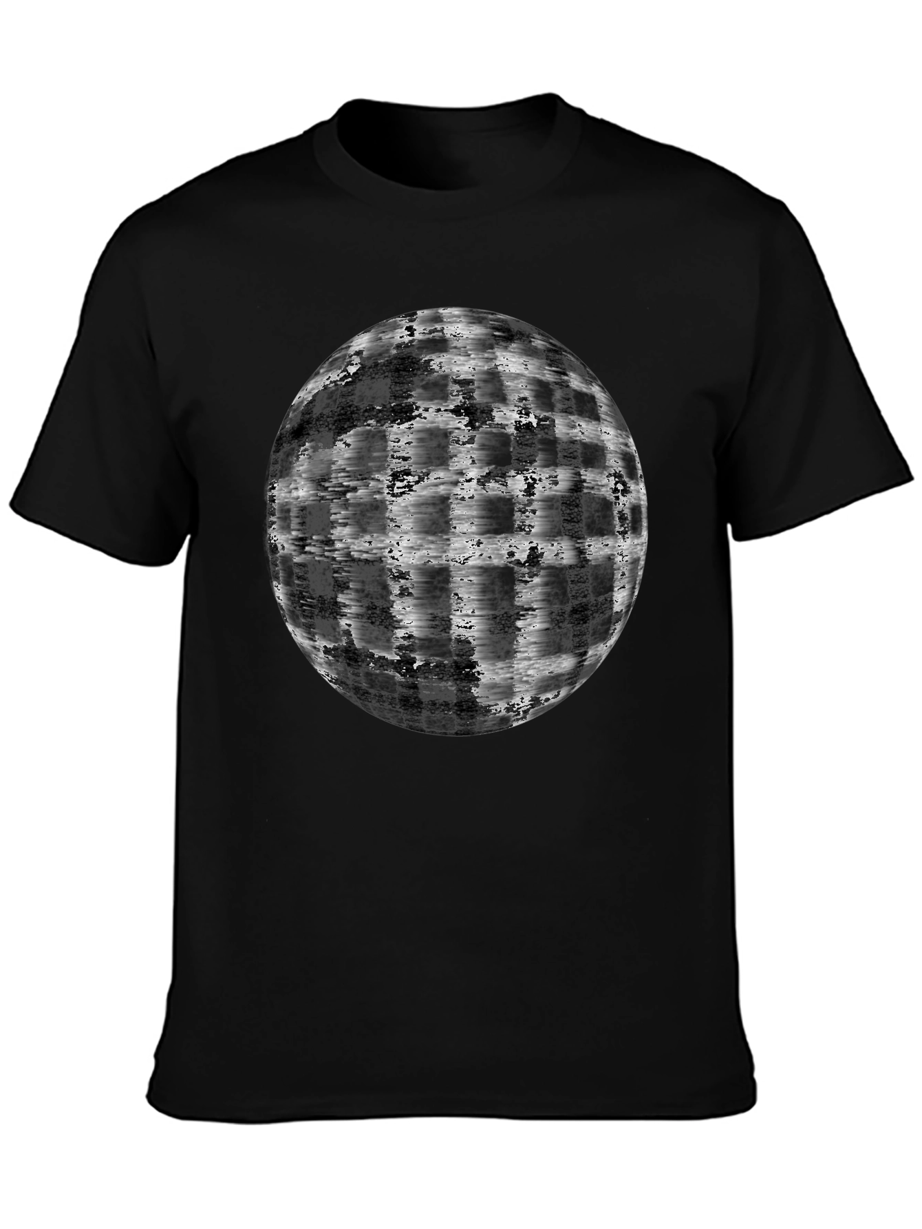 Black Abstract Globe Graphic T-Shirt - Modern Black Tee view 3