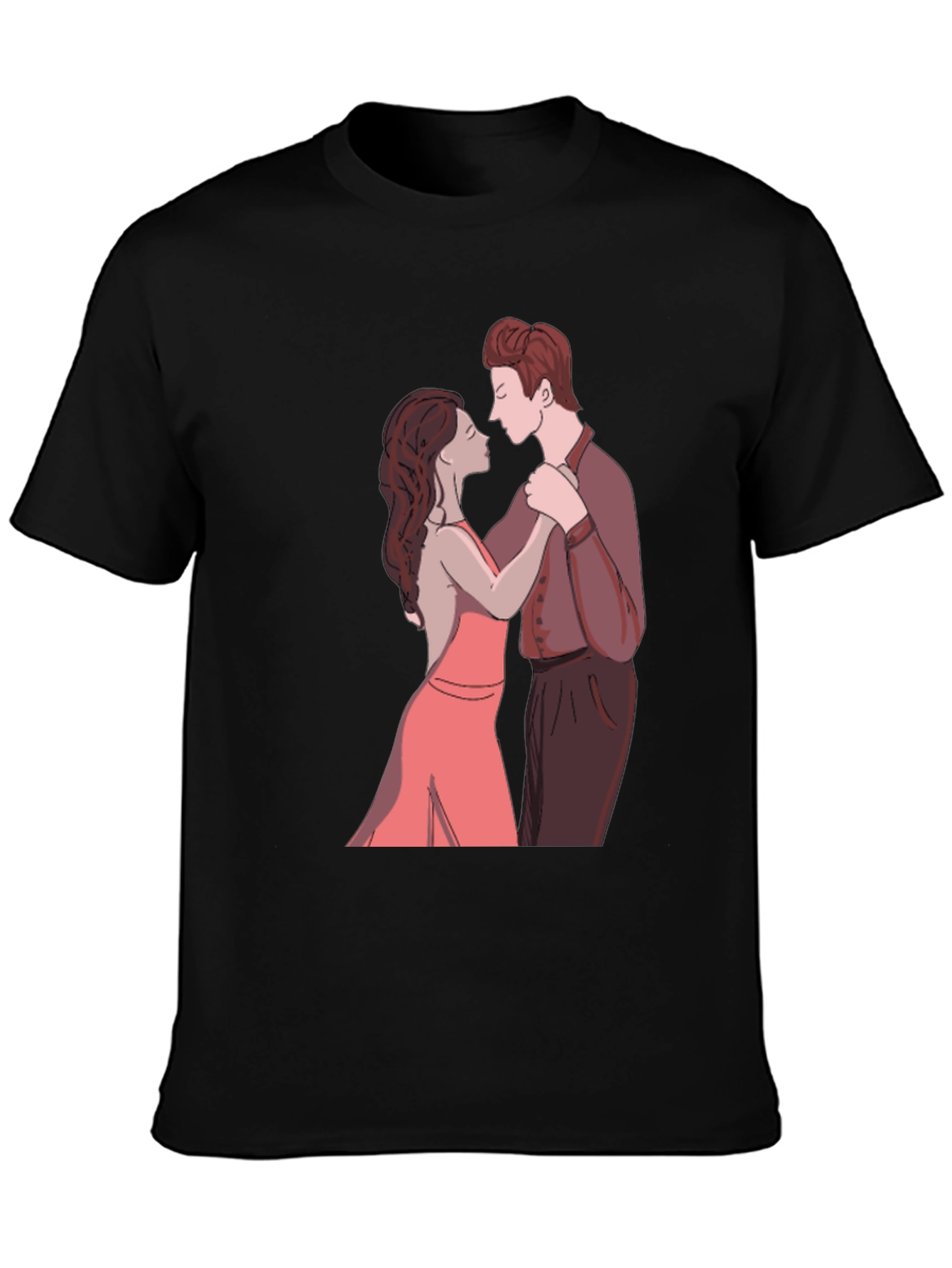 Black Romantic Dance Graphic Tee - Stylish Black T-Shirt view 3
