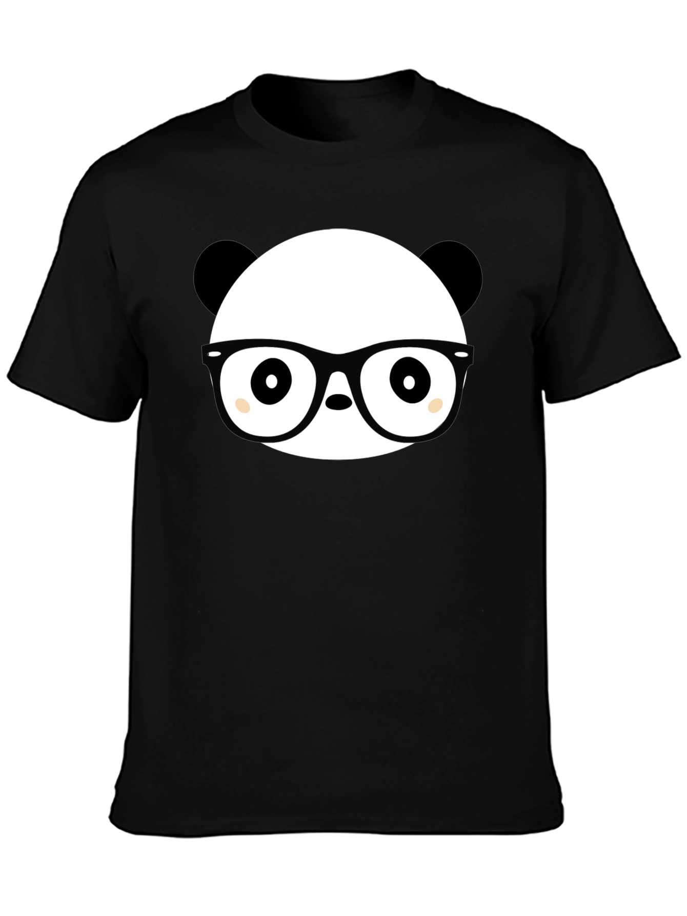 Black Panda Nerd T-Shirt - Black Cotton Graphic Tee view 3