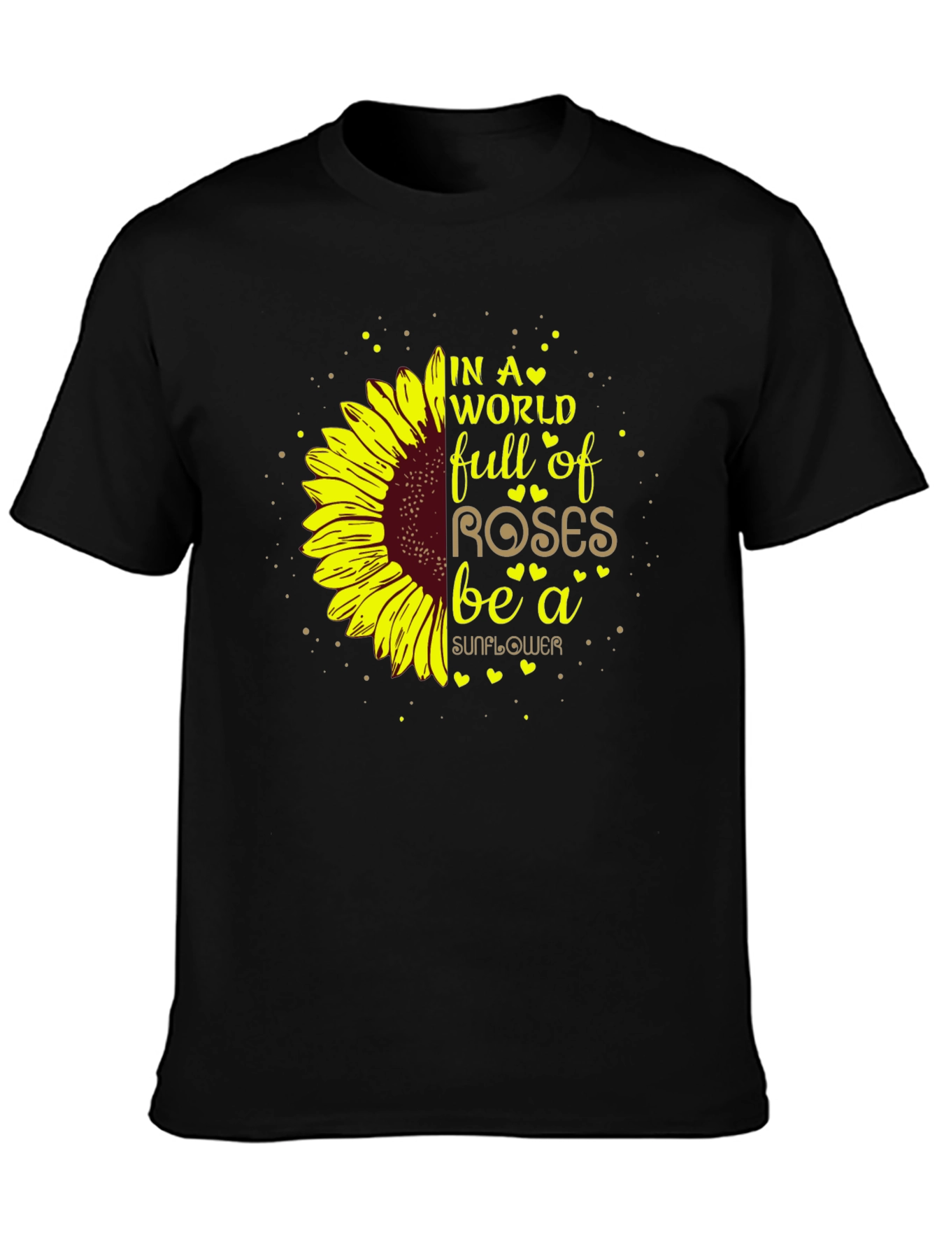 Black Sunflower Graphic T-Shirt - Be a Sunflower view 3