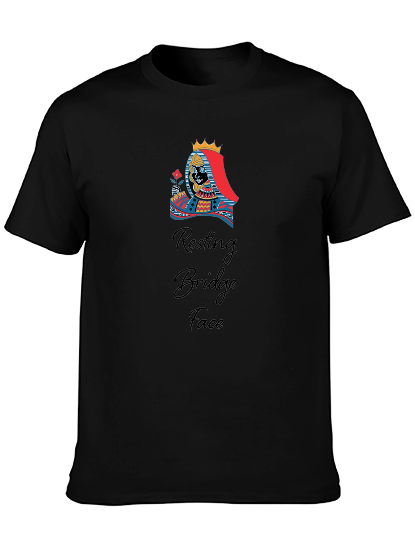 Black Resting Bridge Face Graphic T-Shirt view 3