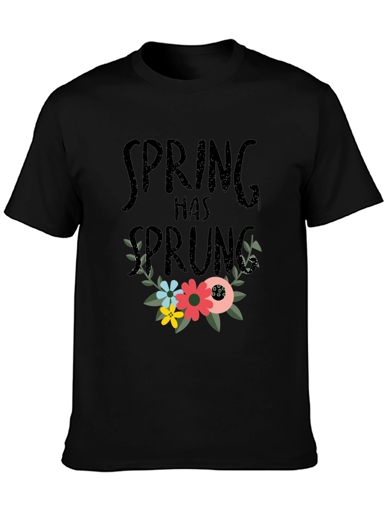 Black Spring Has Sprung Floral T-Shirt - Black view 3