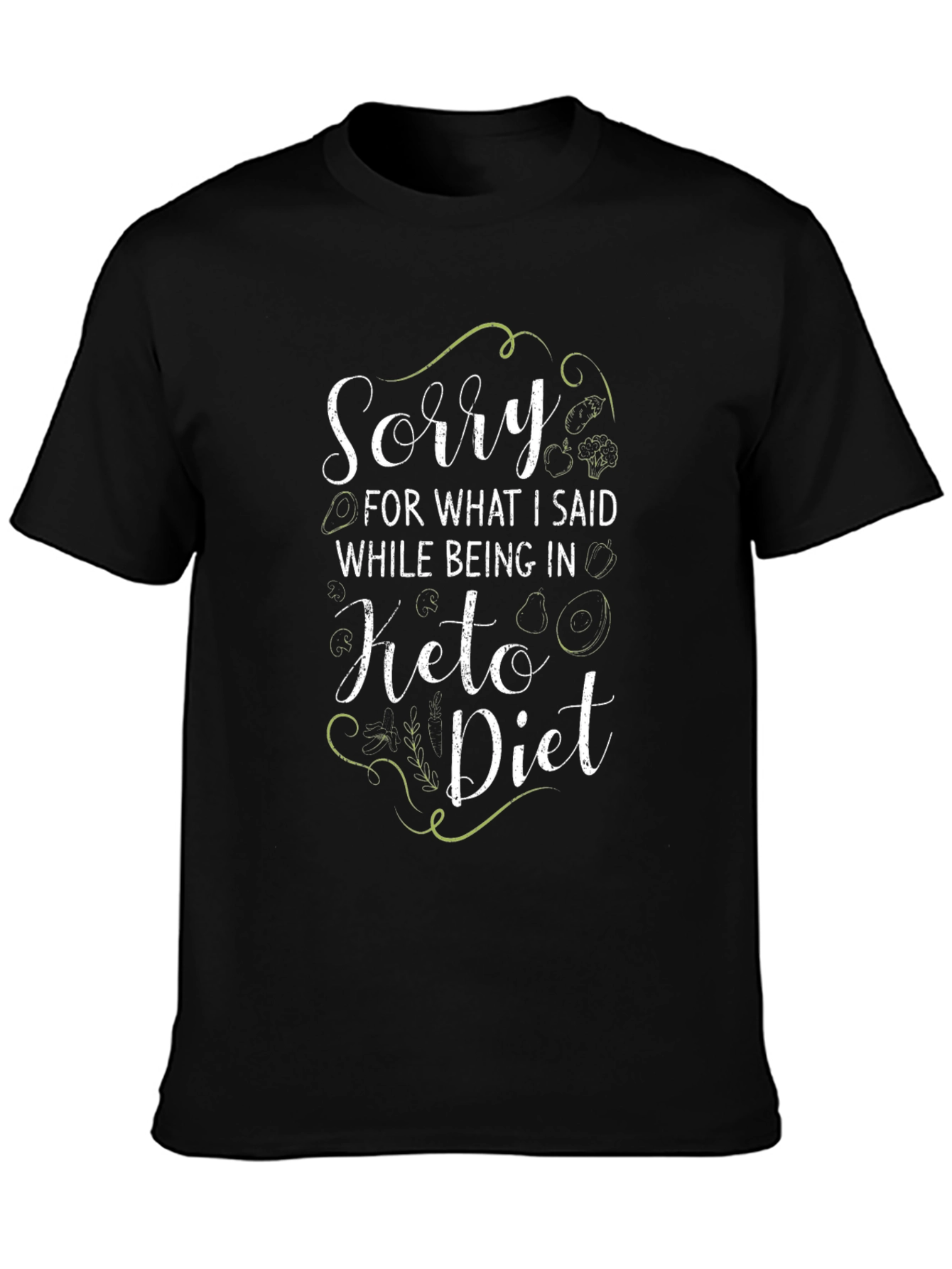 Black Keto Diet Apology Graphic Tee view 3