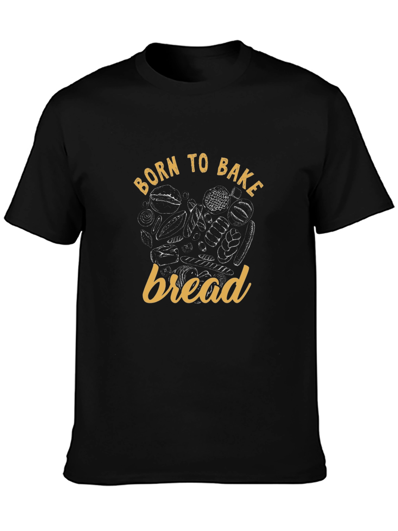Black Born to Bake Bread T-Shirt - Baker Gift view 3