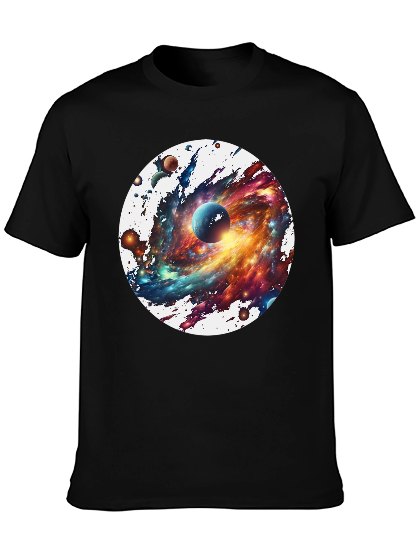 Black Galaxy Blast T-Shirt - Space Print Tee view 3
