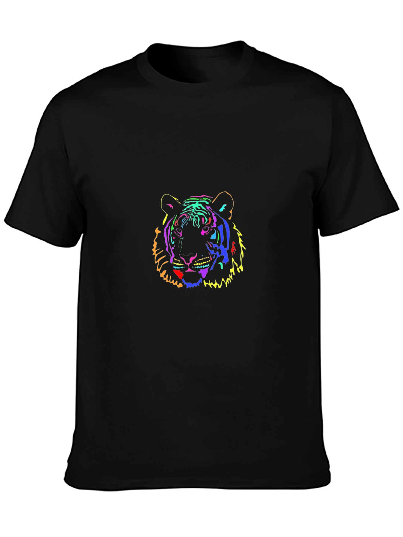 Black Tiger Graphic Black T-Shirt view 3