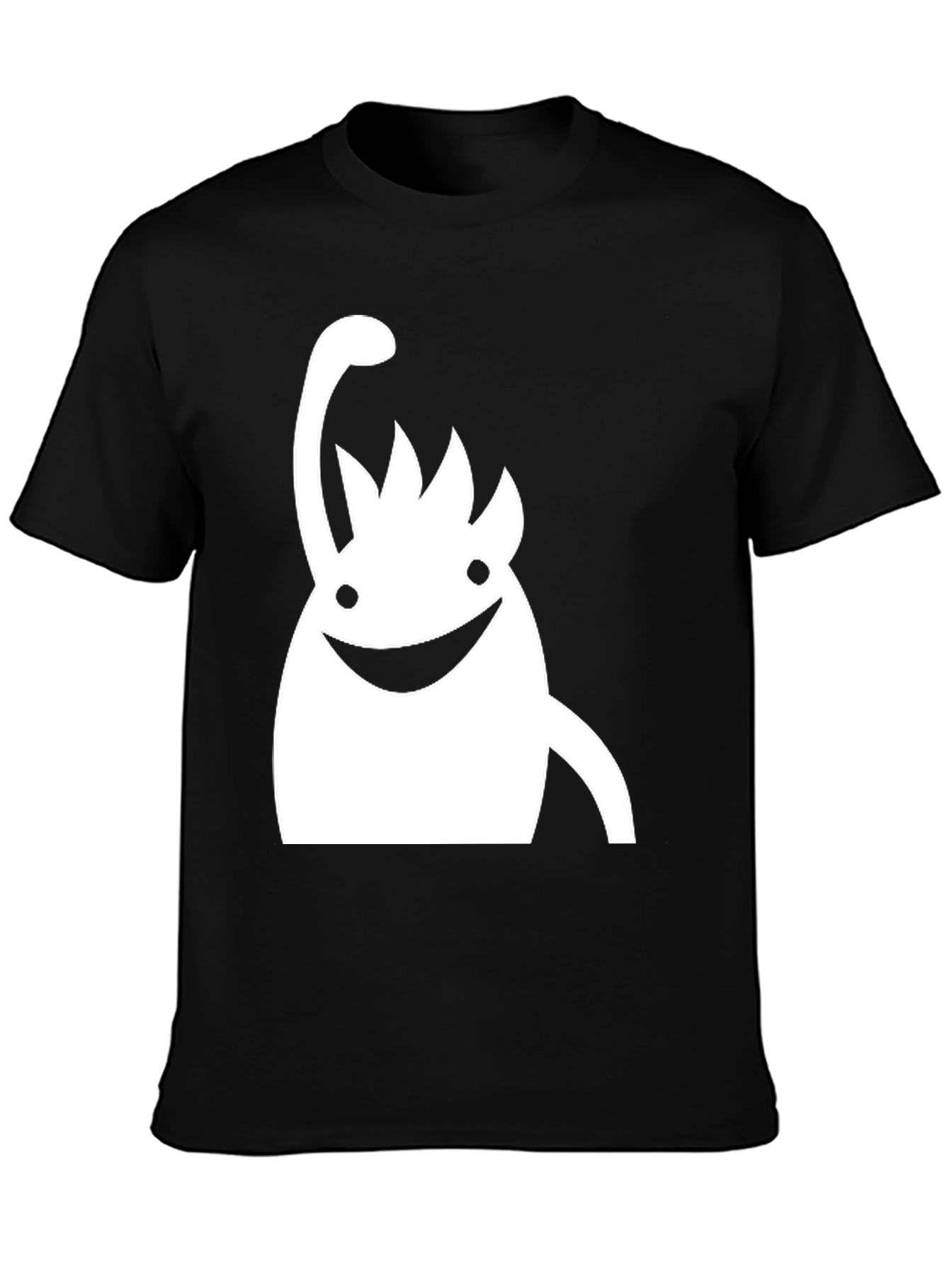 Black Funky Monster Graphic Tee - Black Cotton T-Shirt view 3