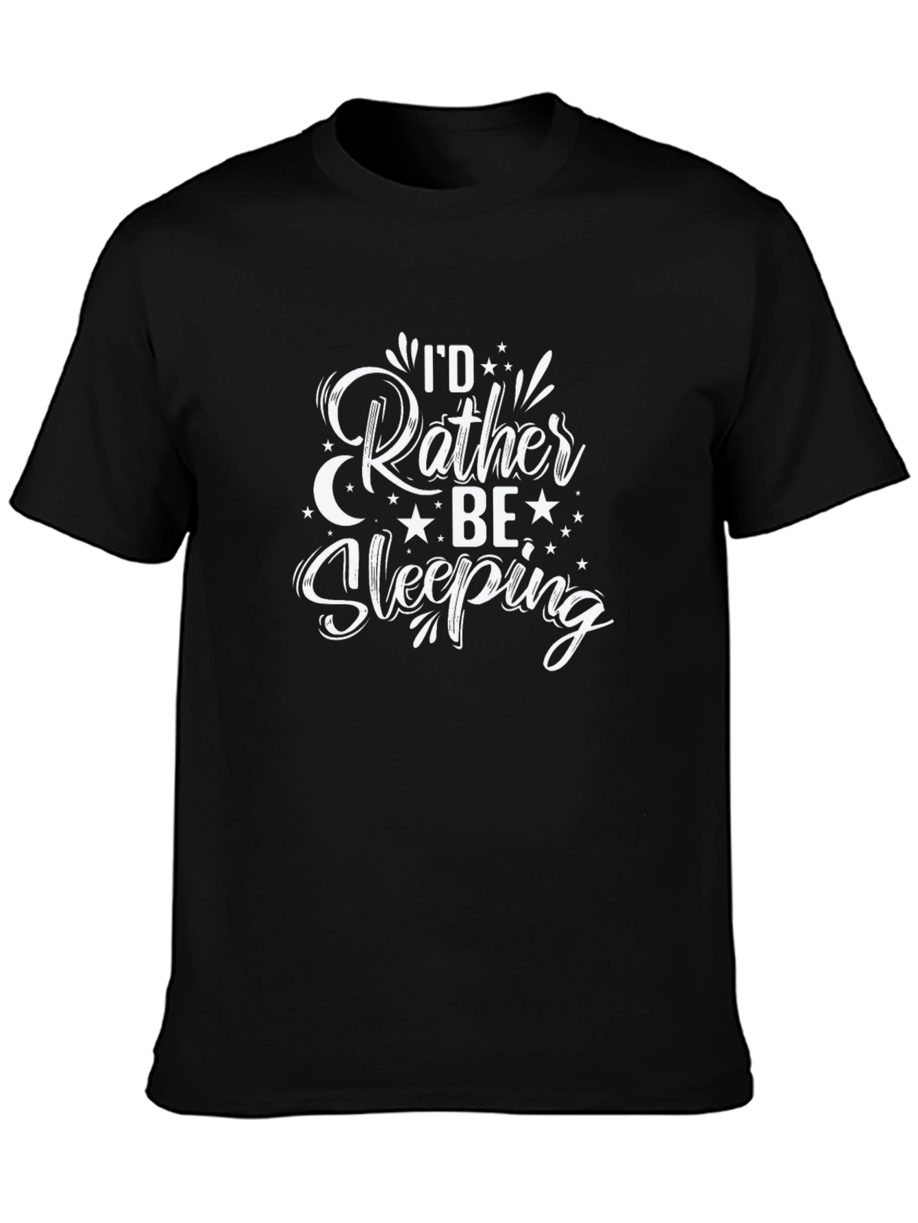 Black I'd Rather Be Sleeping Graphic Tee view 3