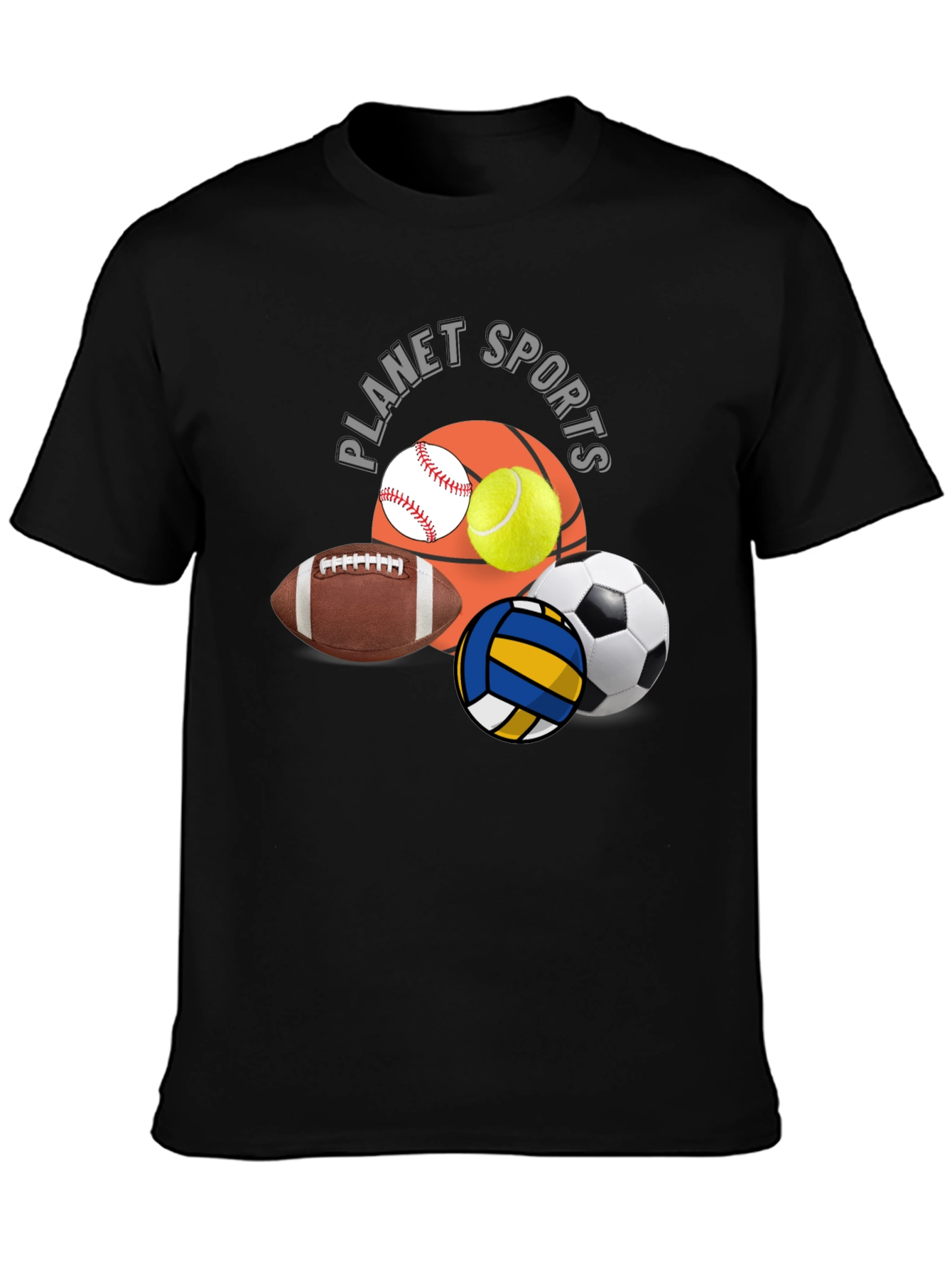 Black Planet Sports Black Graphic T-Shirt view 3