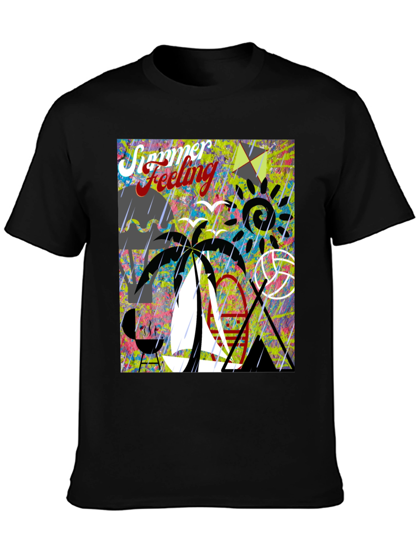 Black Summer Feeling Graphic Tee view 3