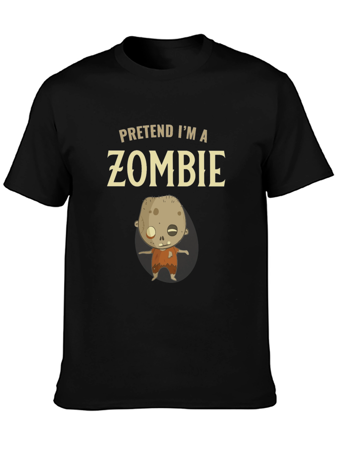Black Pretend I'm a Zombie T-Shirt - Funny Halloween Costume view 3
