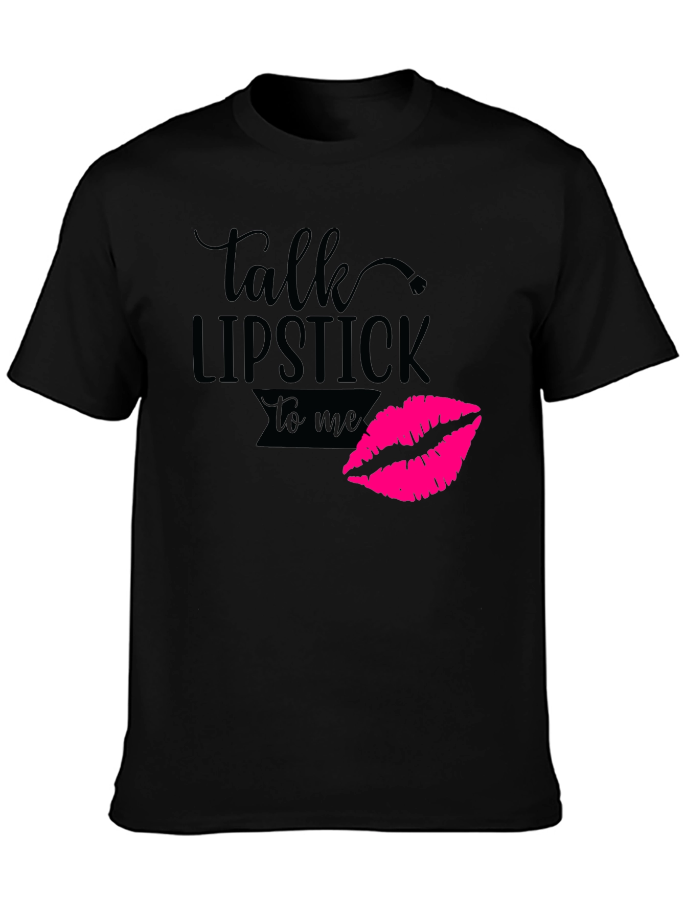 Black Talk Lipstick to Me Graphic Tee view 3