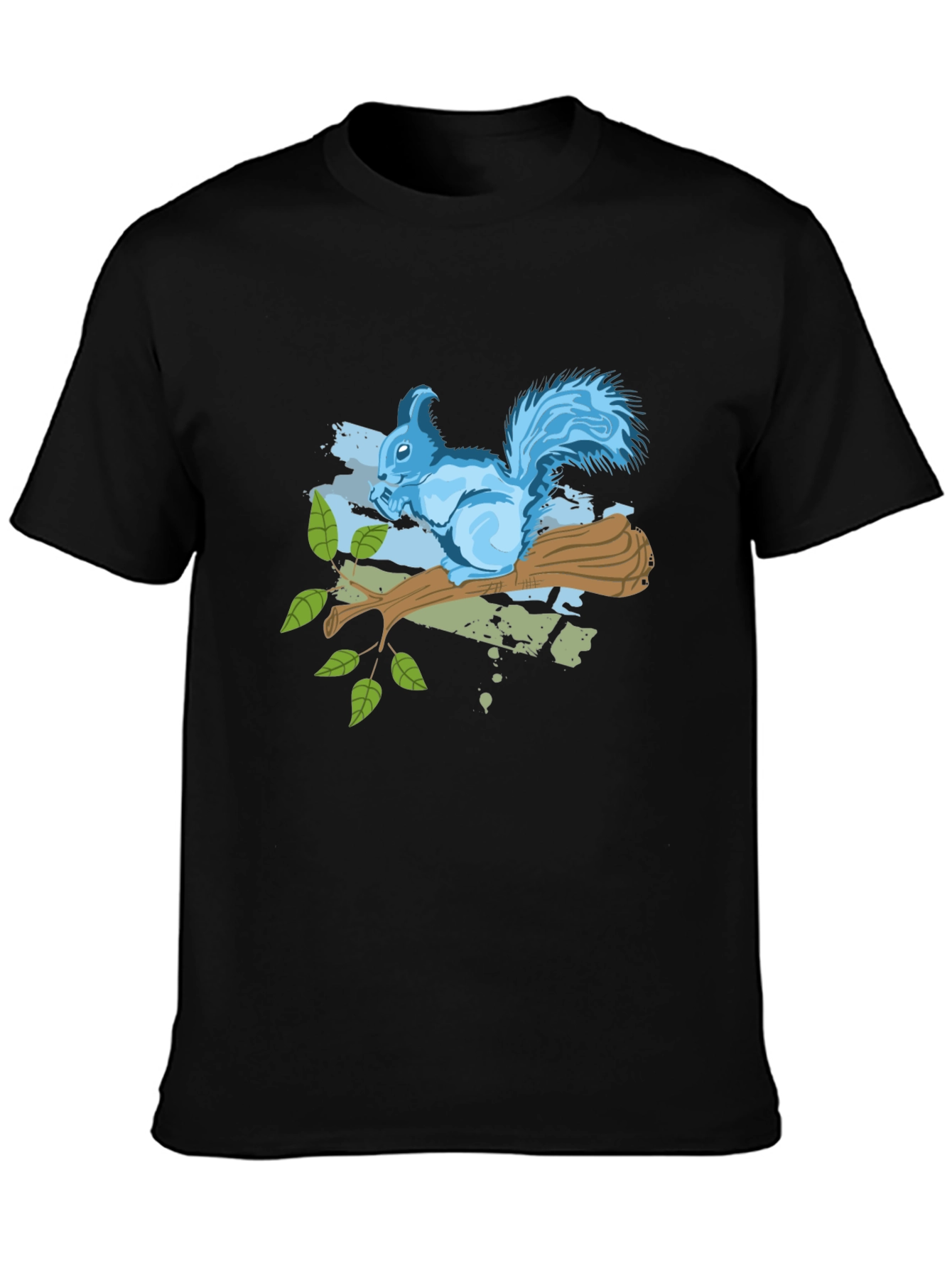 Black Squirrel on Branch Graphic Tee - Black view 3