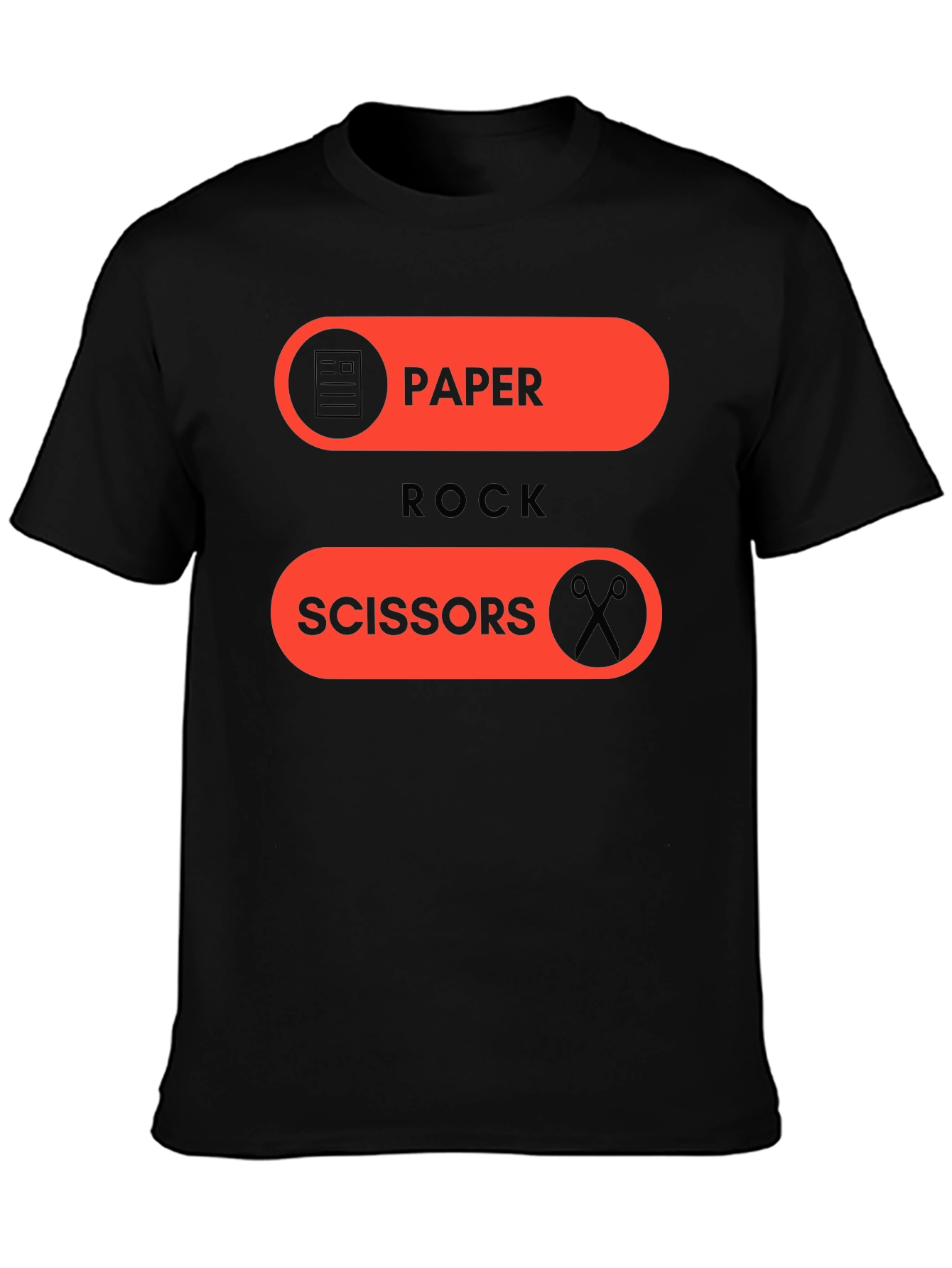 Black Paper Rock Scissors Graphic Tee - Fun Casual Wear view 3