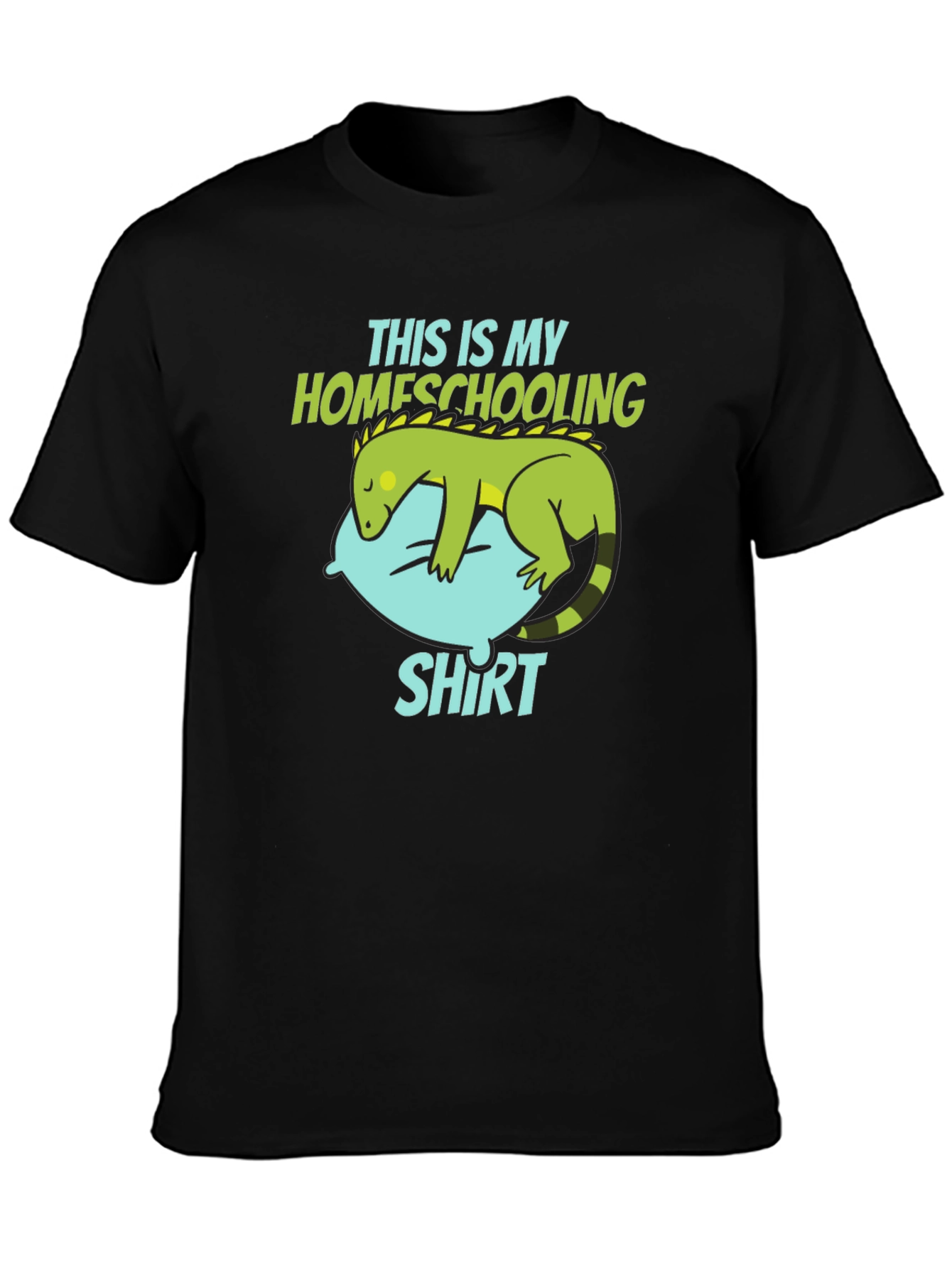 Black Homeschooling T-Shirt with Lizard Design view 3