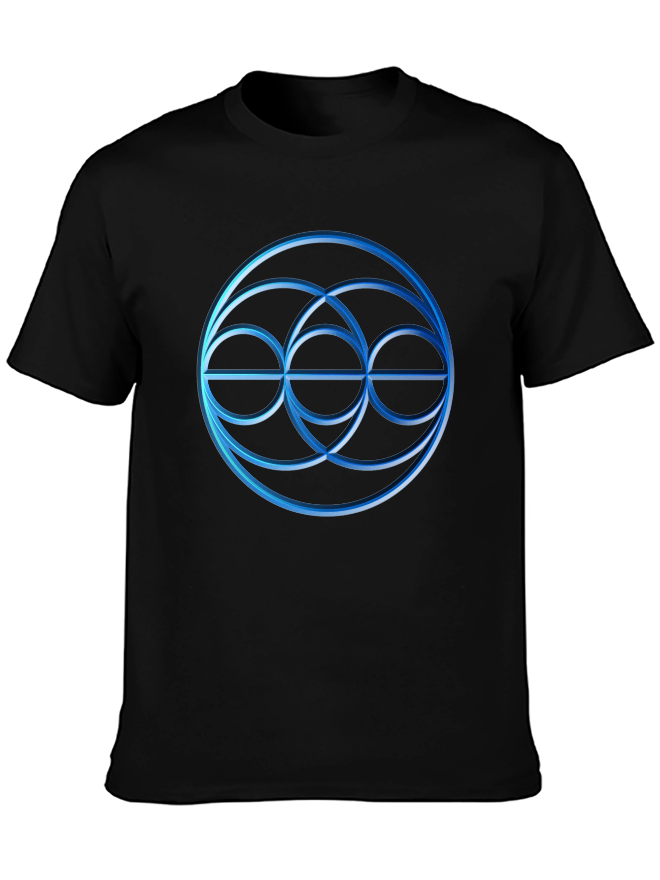 Black Geometric Circle Graphic Tee - Stylish Menswear view 3