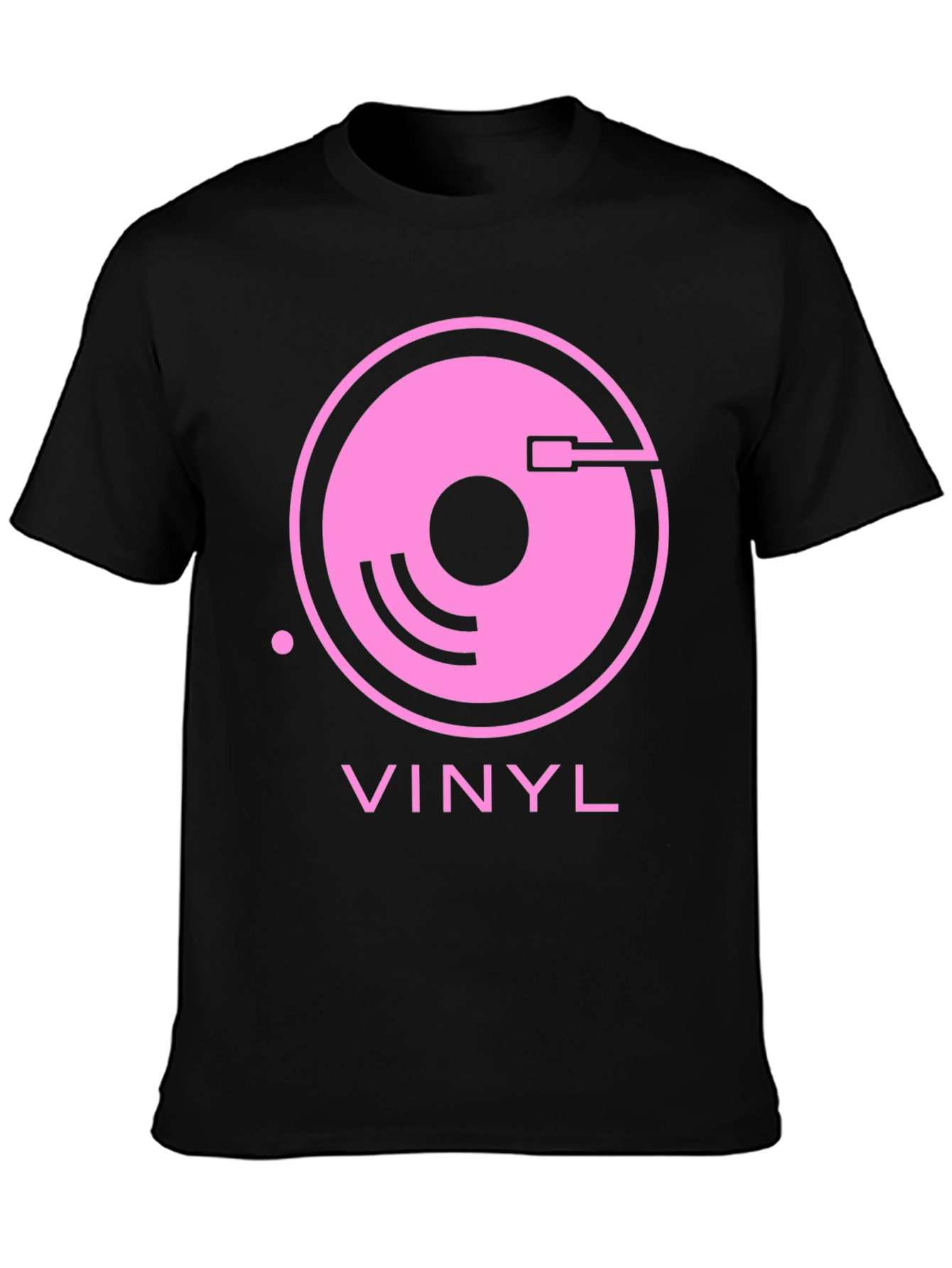 Black Vinyl Record Graphic Tee - Retro Music Lover Shirt view 3