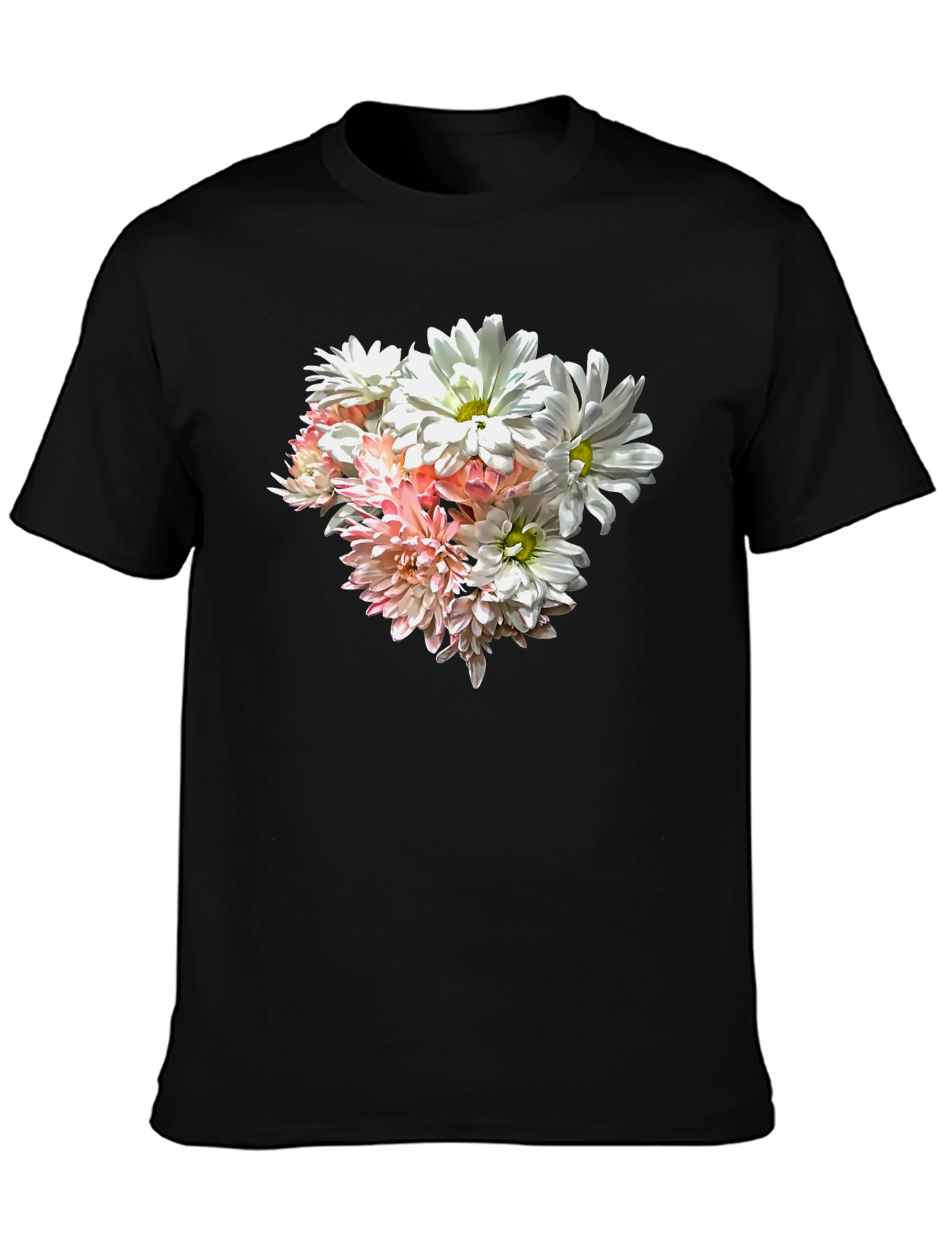 Black Floral Graphic Black T-Shirt view 3