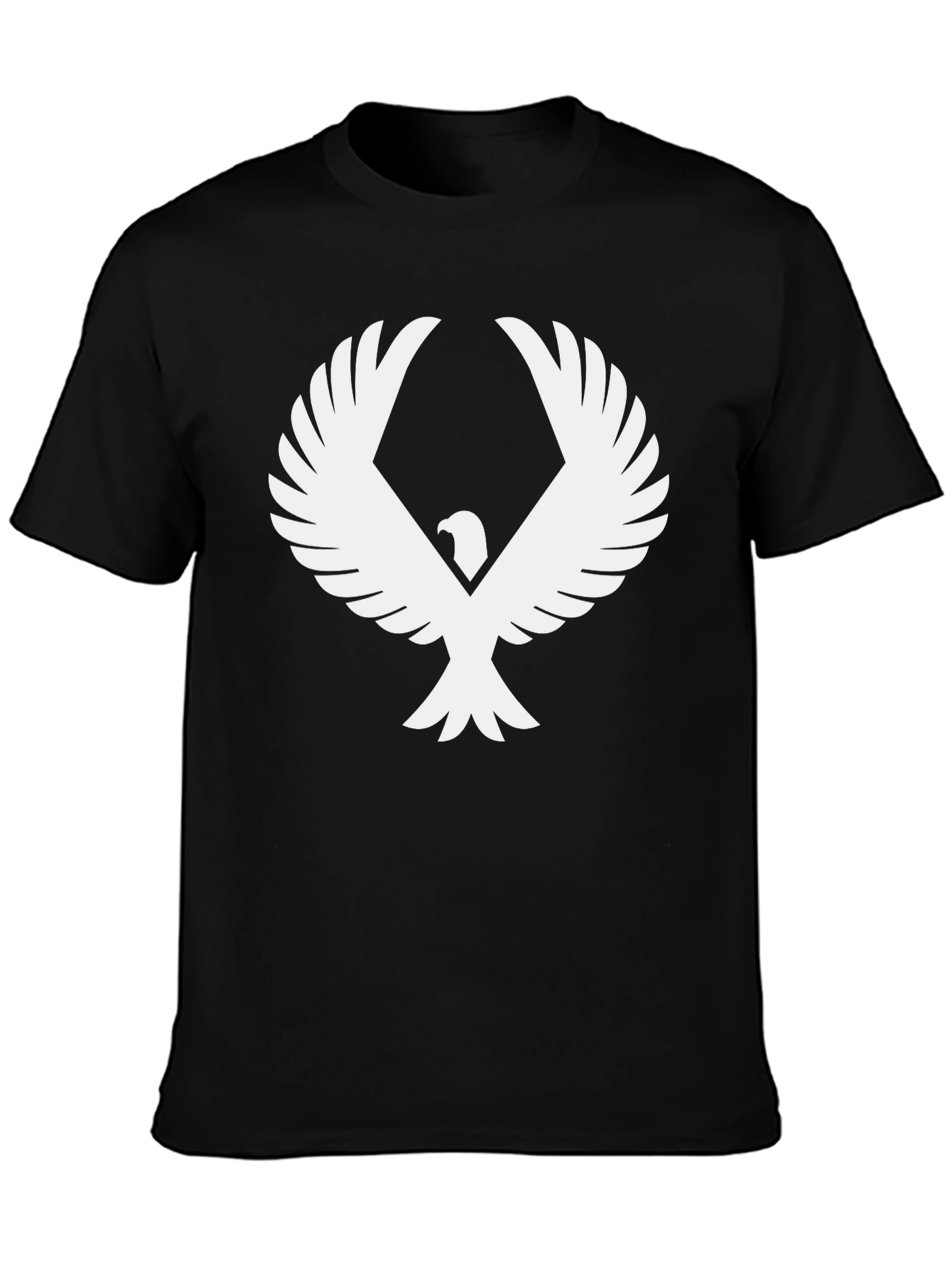 Black Black T-Shirt with Eagle Graphic Print view 3