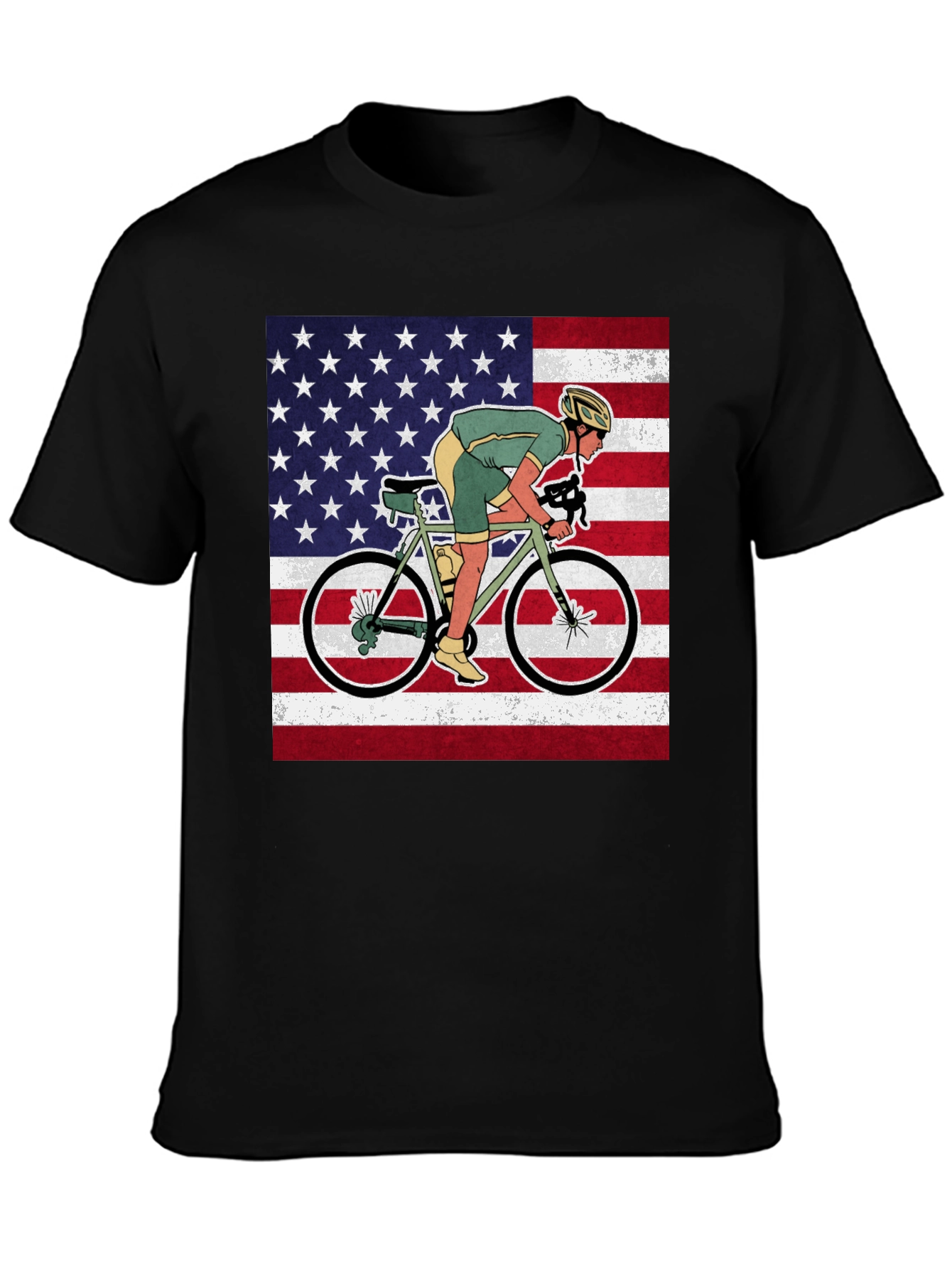 Cycling USA Flag Graphic T-Shirt - 3
