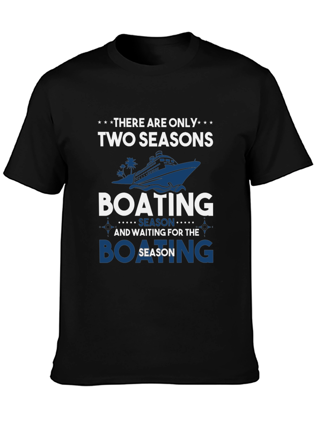 Black Boating Season T-Shirt | Two Seasons Graphic Tee view 3