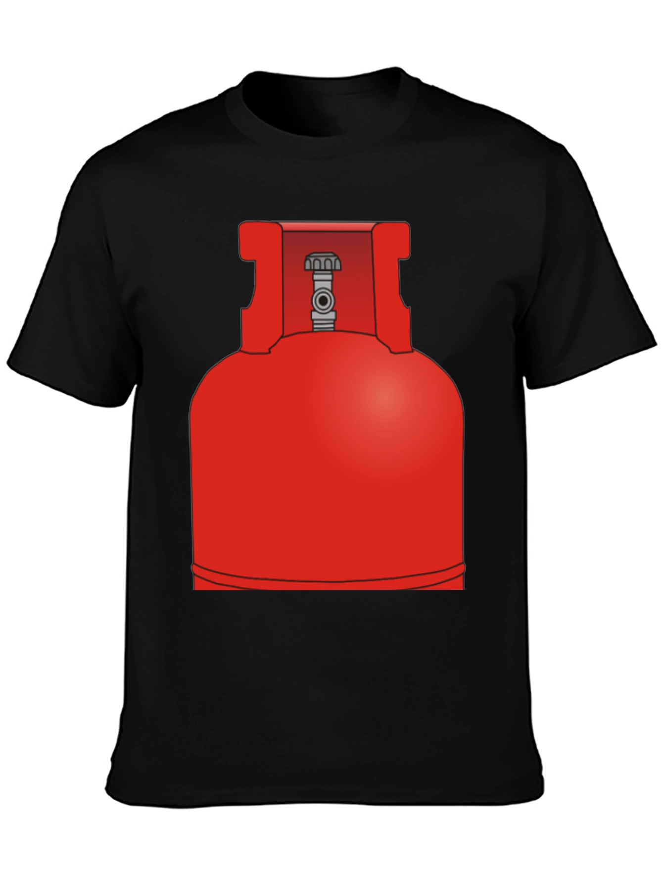 Black Red Propane Tank Graphic Tee - Bold & Unique Design view 3