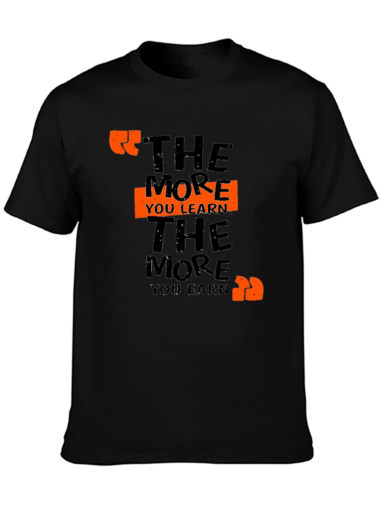 Black The More You Learn T-Shirt view 3