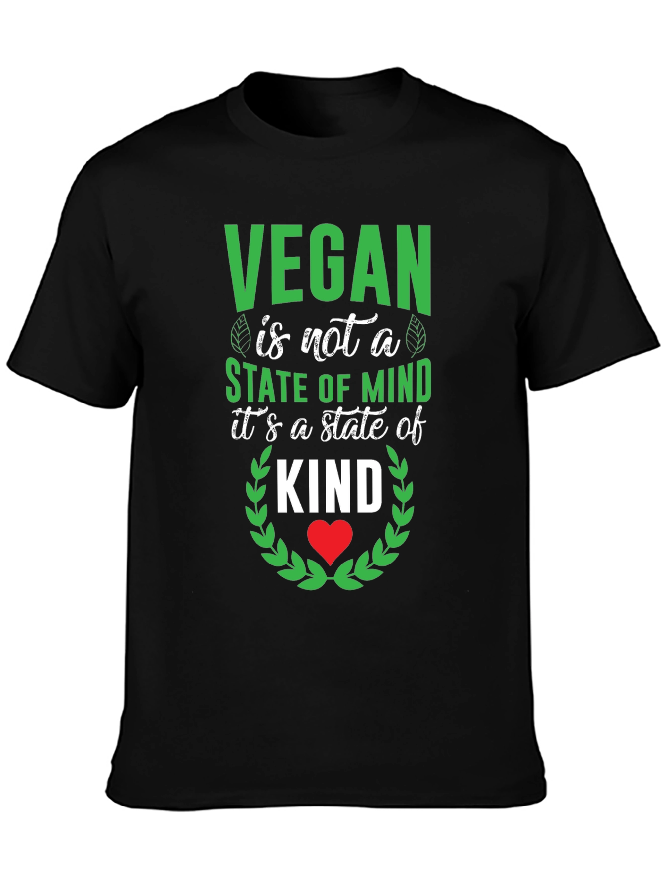 Vegan State of Kind Graphic Tee - Unisex Black T-Shirt - 3