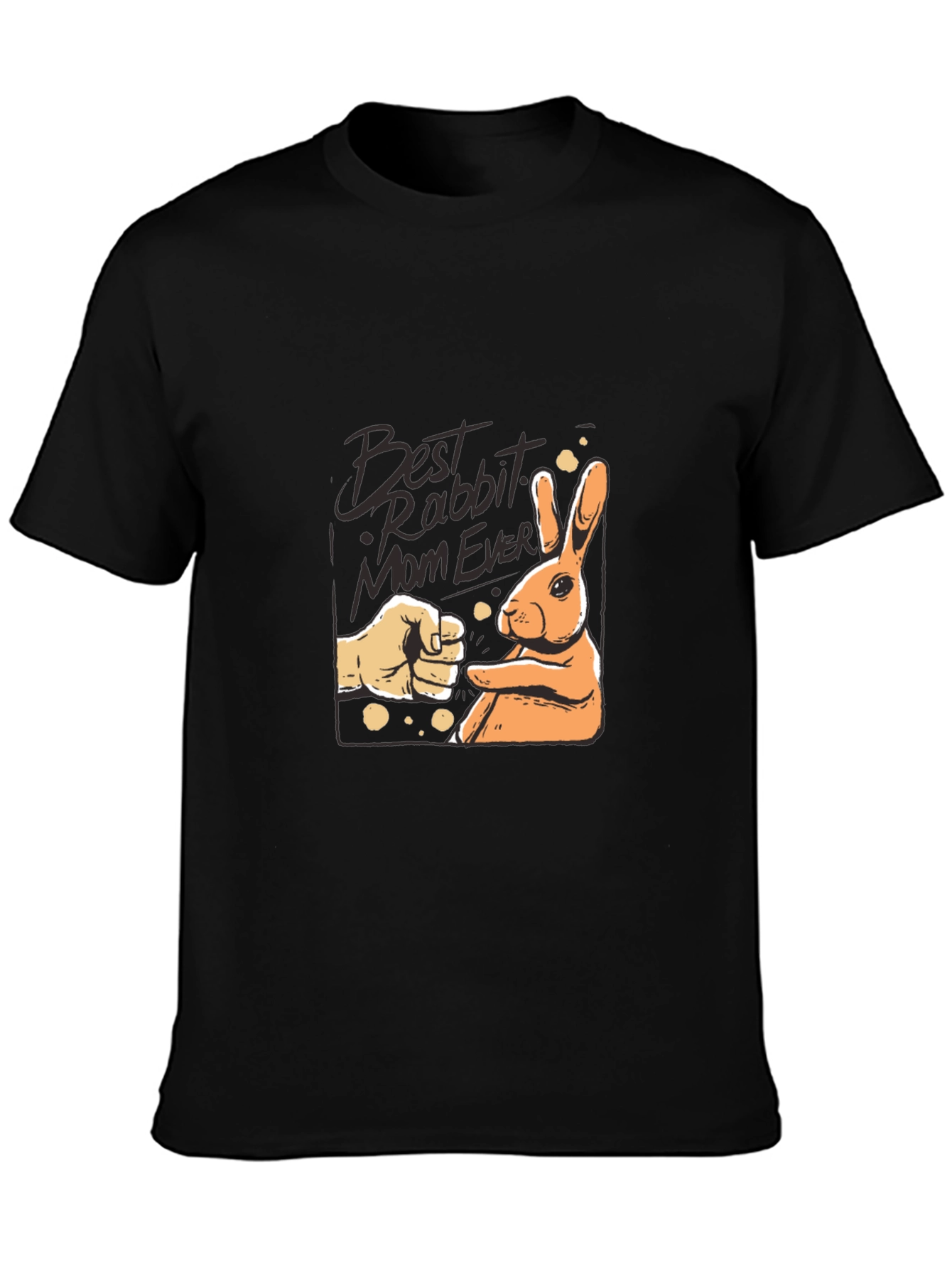 Black Best Rabbit Mom Ever T-Shirt view 3