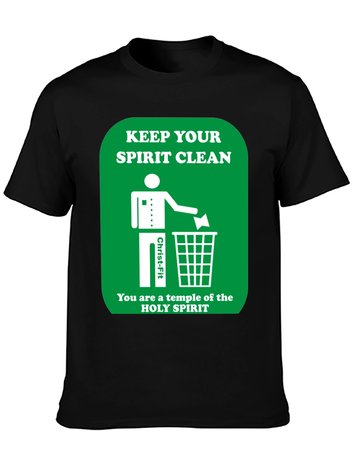 Black Keep Your Spirit Clean Graphic T-Shirt view 3