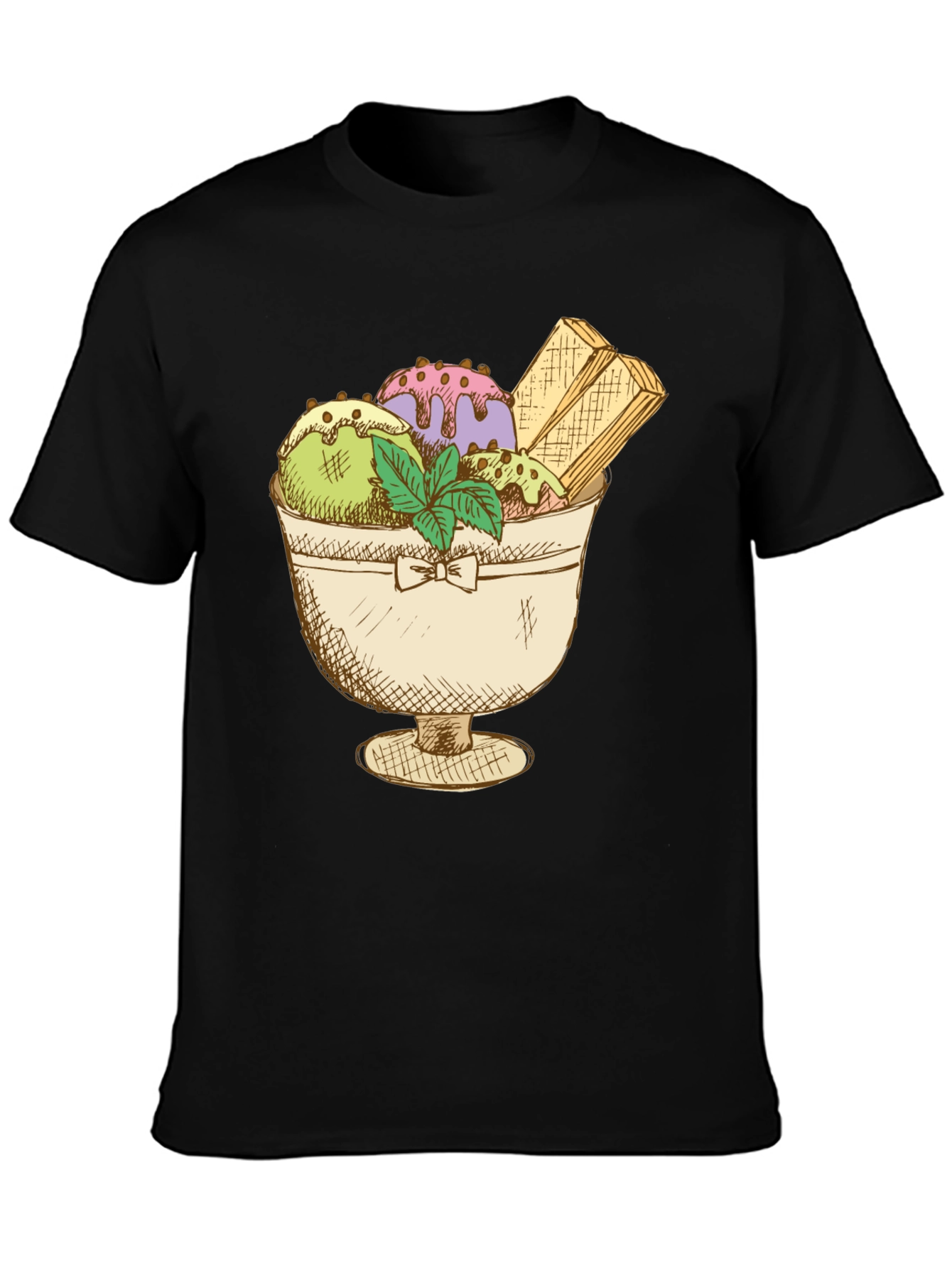 Black Ice Cream Sundae Graphic Tee view 3