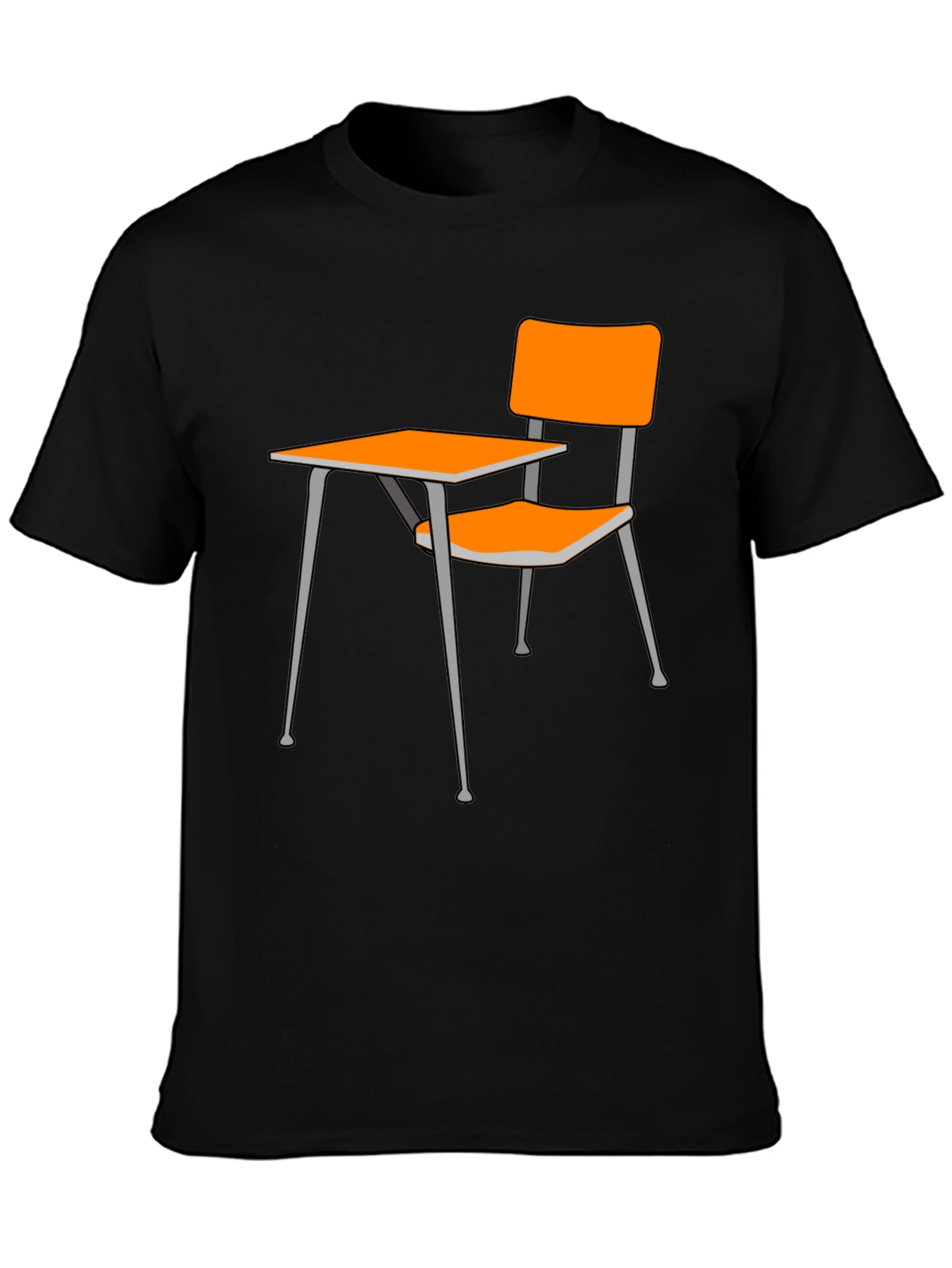 Black Novelty School Desk Graphic Tee - Black view 3
