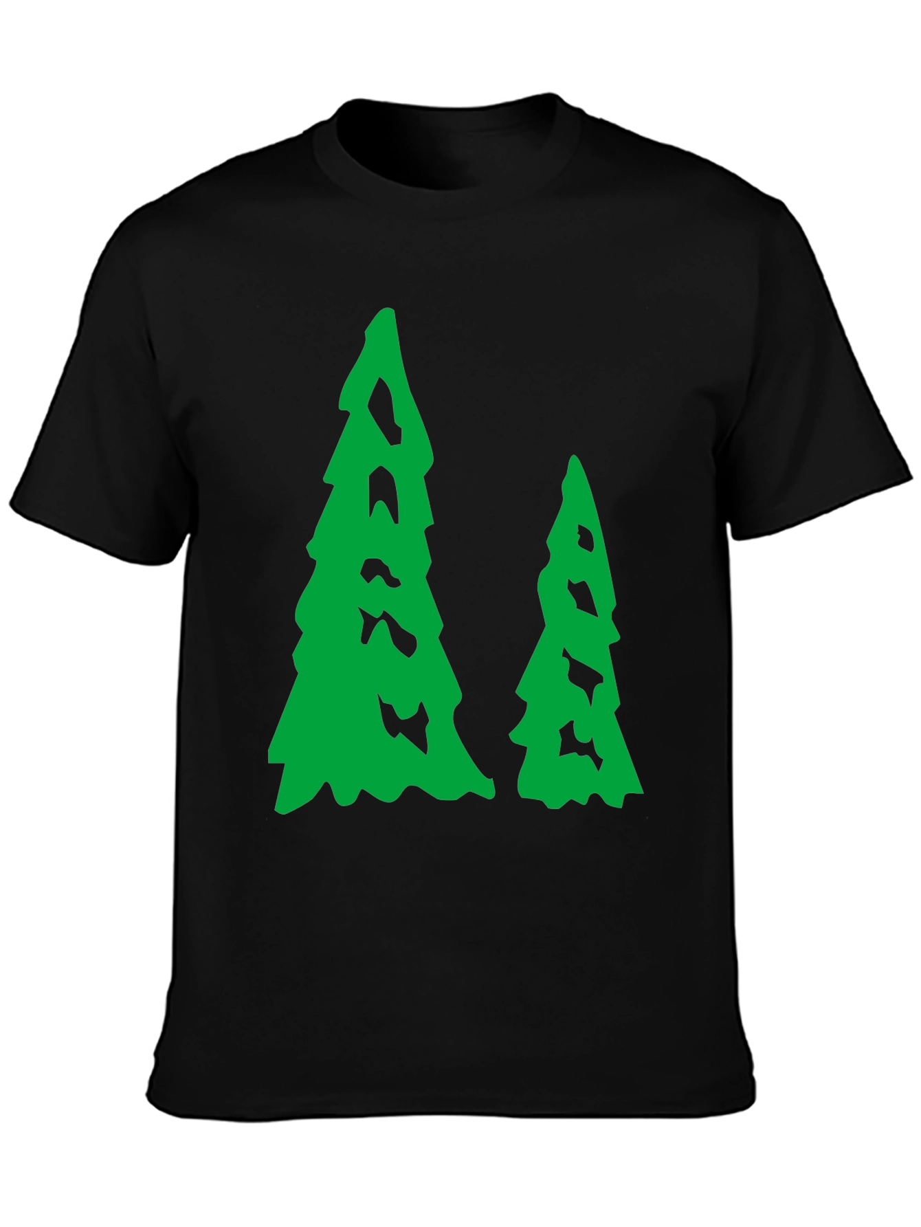 Black Evergreen Trees Black T-Shirt view 3