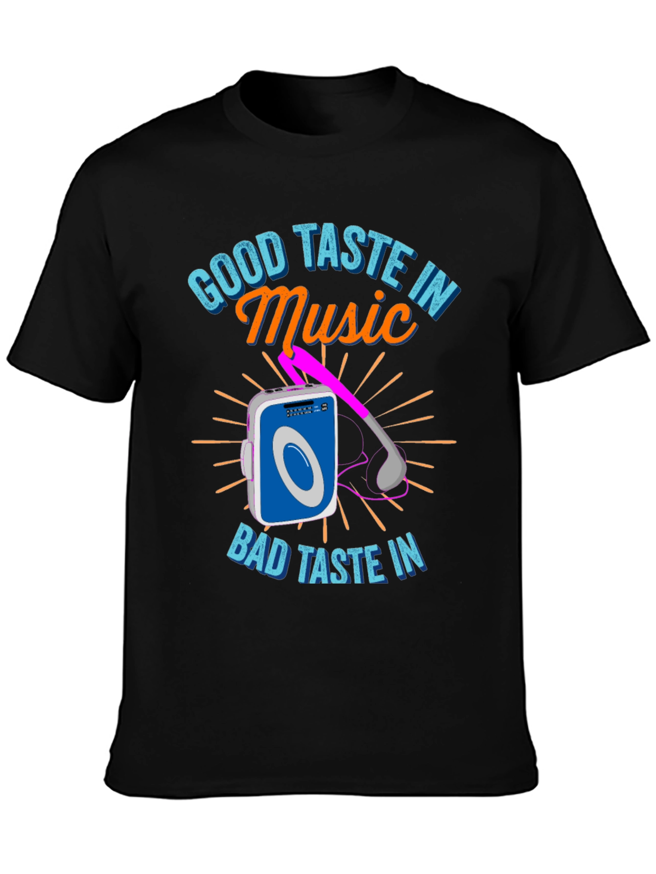Black Good Taste in Music T-Shirt view 3