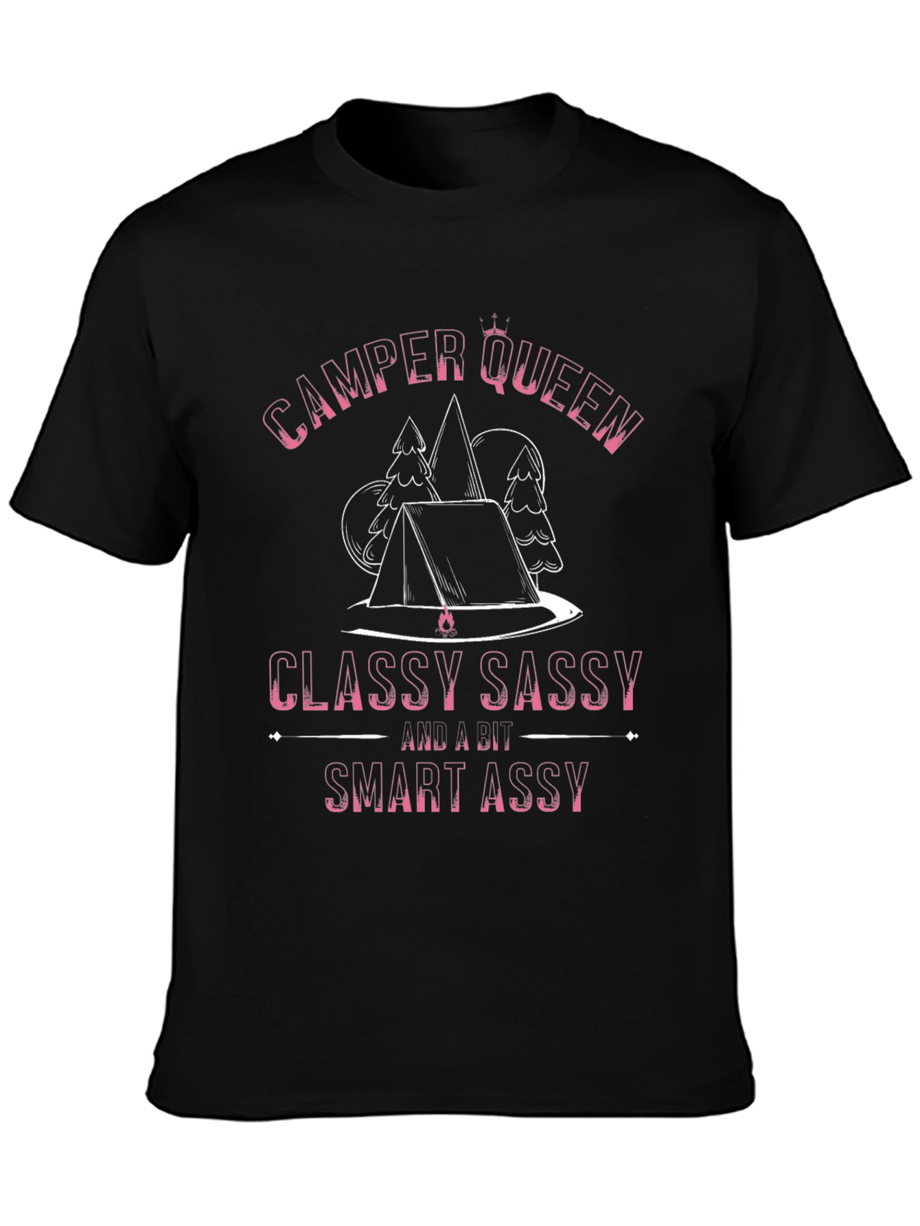 Black Camper Queen Black T-Shirt - Classy Sassy Smart Assy view 3