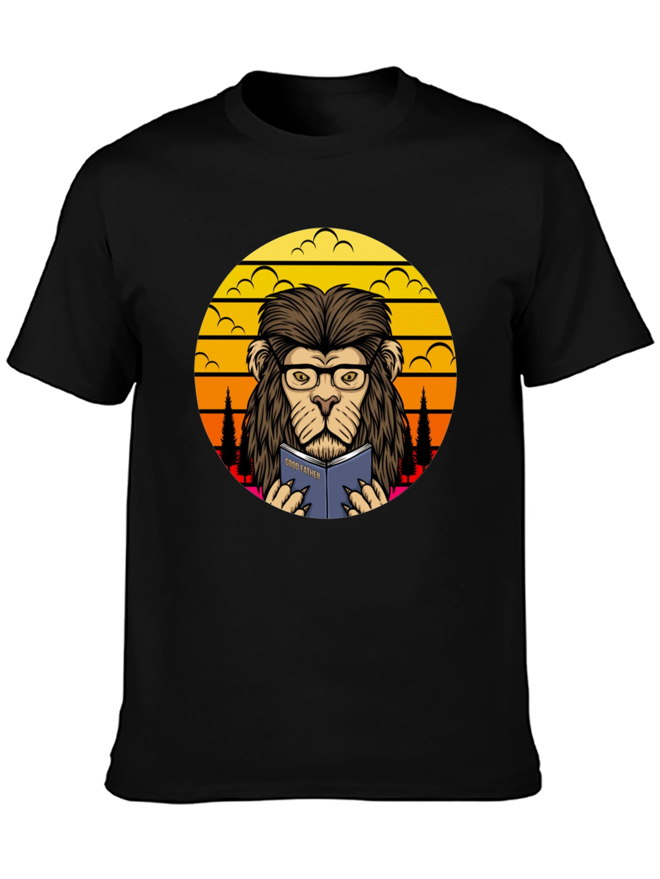 Black Lion Godfather Book T-Shirt view 3