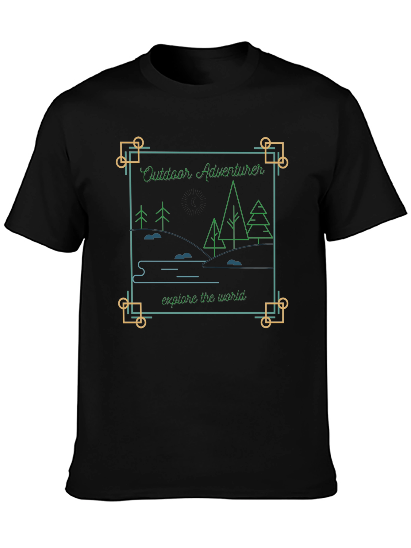 Black Outdoor Adventurer Graphic Tee - Explore The World view 3