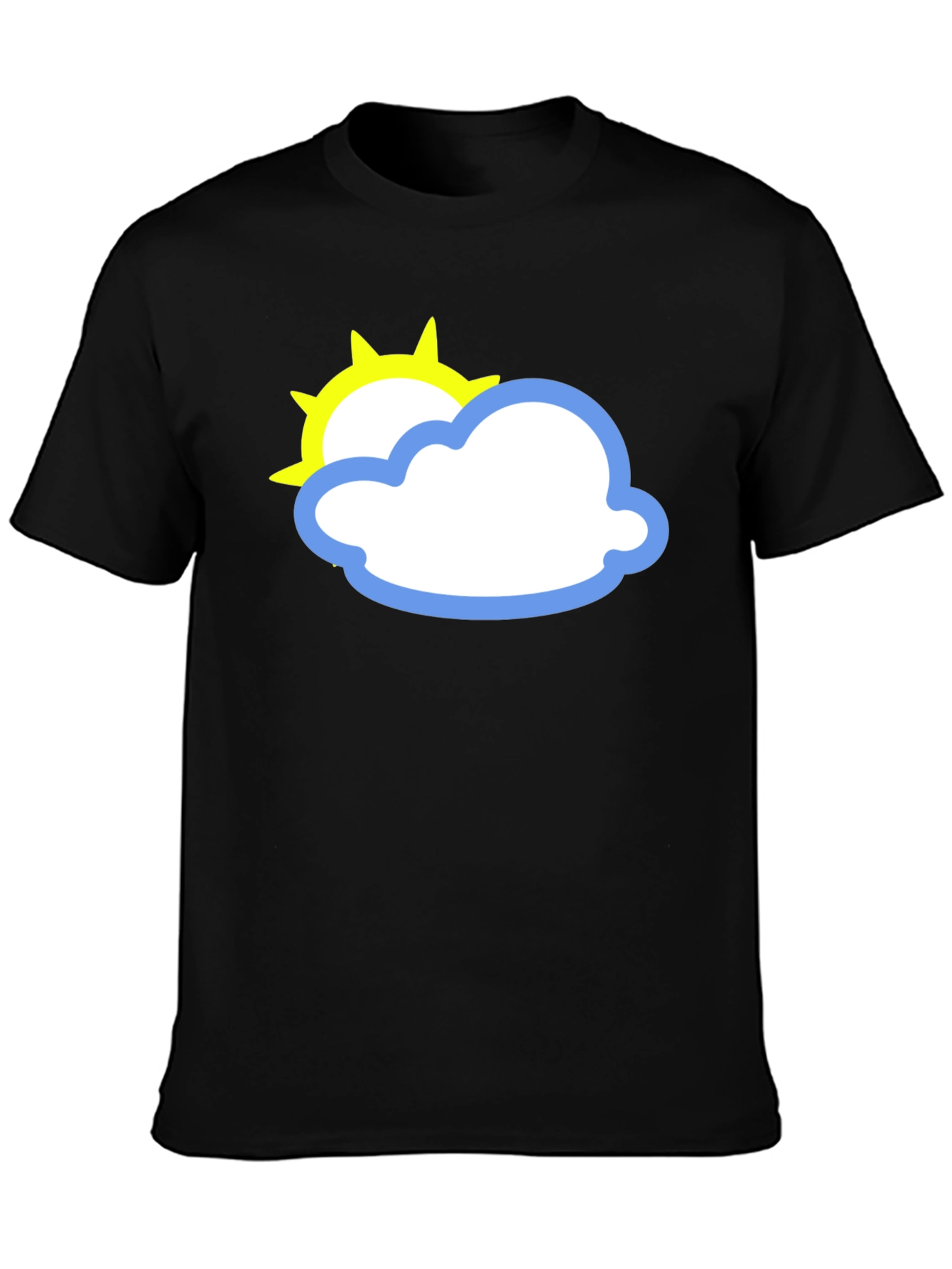 Black Black Tee with Sun and Cloud Graphic view 3