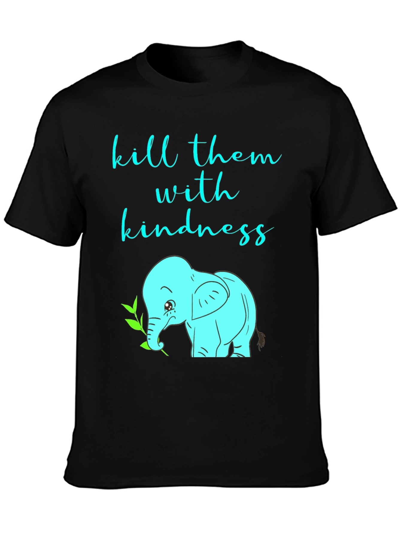 Black Kindness Elephant Graphic Tee - Unisex Soft Cotton T-Shirt view 3