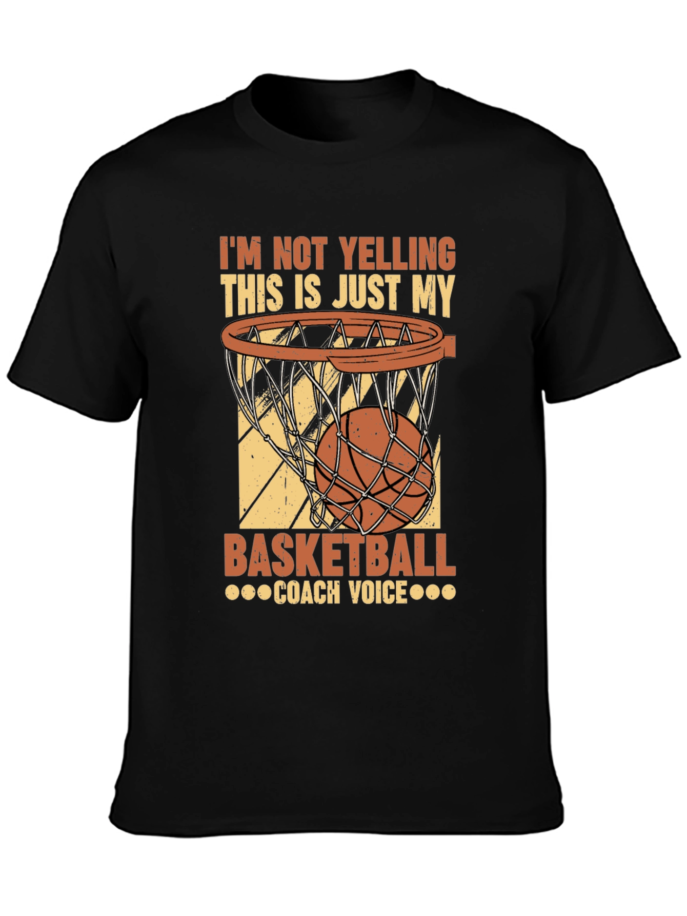 Black Basketball Coach Voice T-Shirt view 3