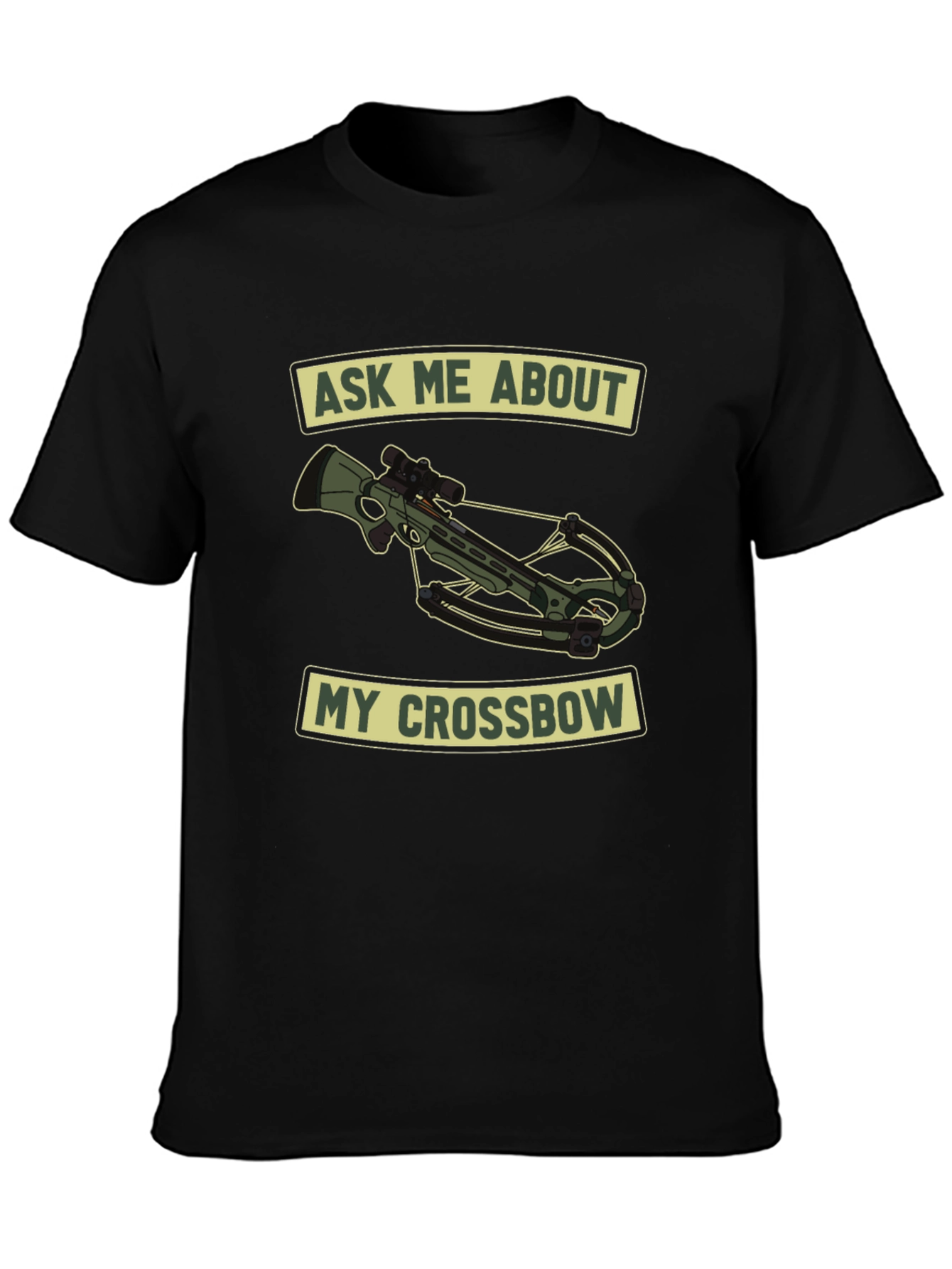 Black Ask Me About My Crossbow T-Shirt view 3