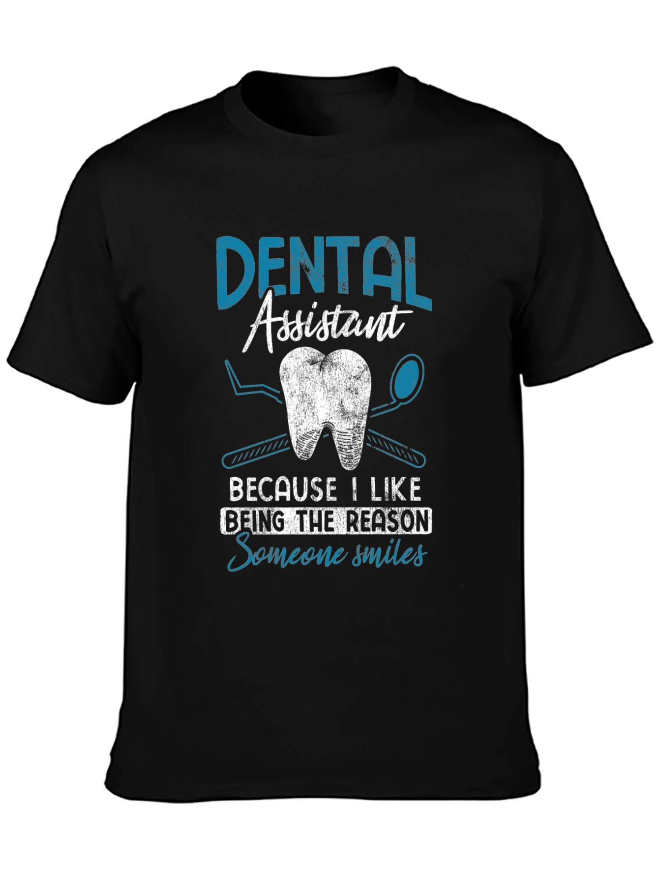 Black Dental Assistant Smile T-Shirt view 3