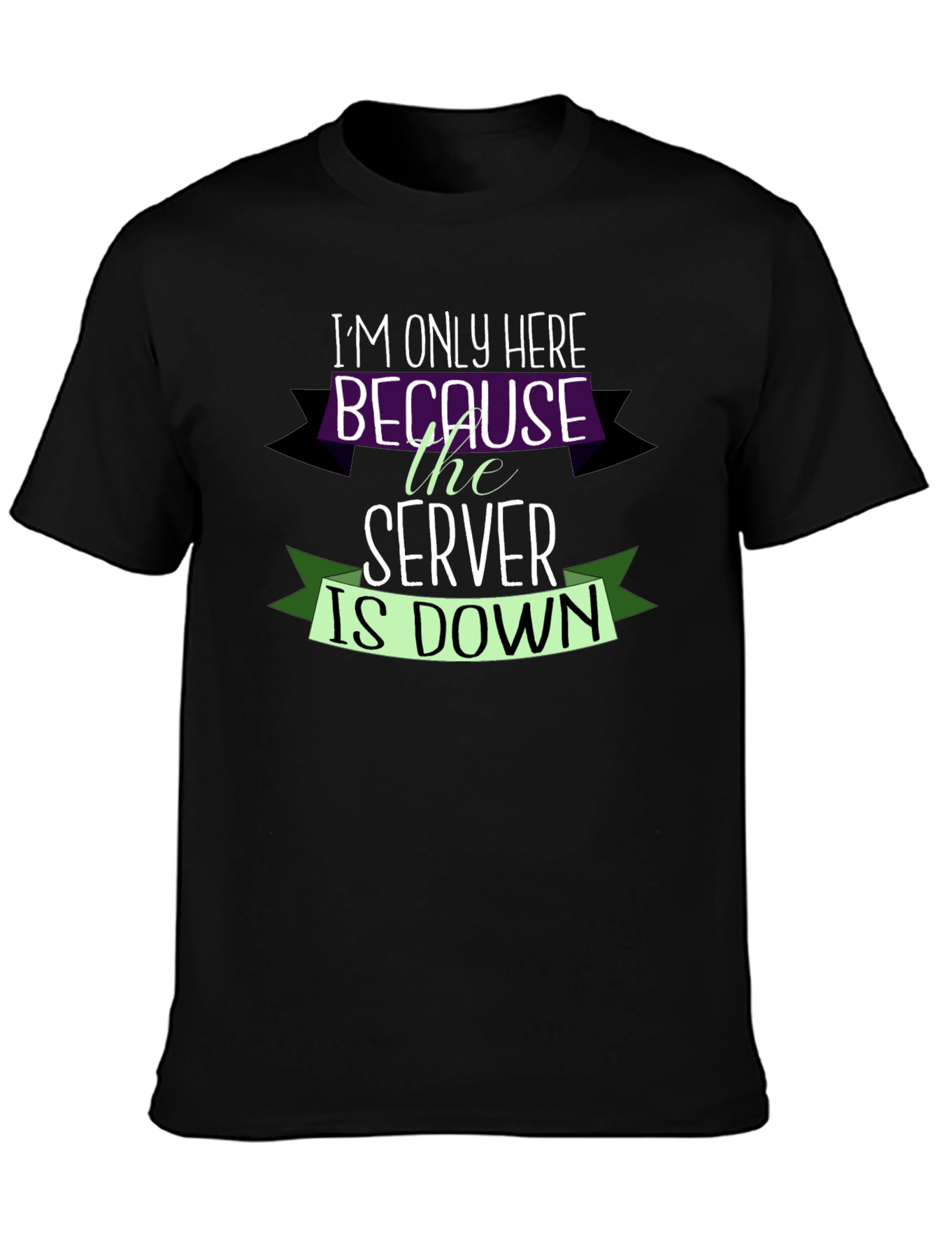 Black Server Down Funny IT T-Shirt view 3