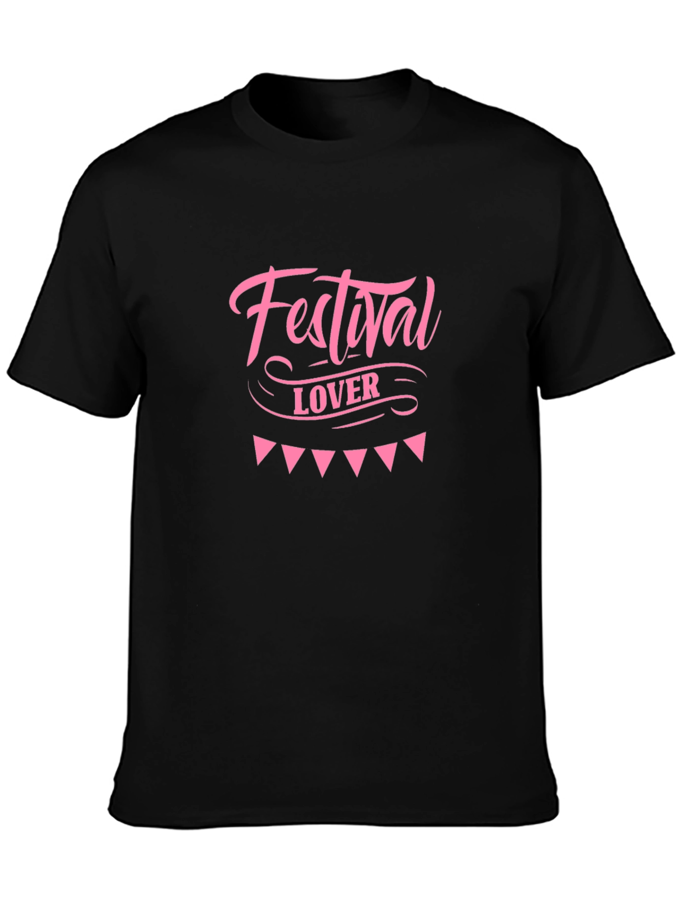 Black Festival Lover Graphic Tee - Black Cotton T-Shirt view 3