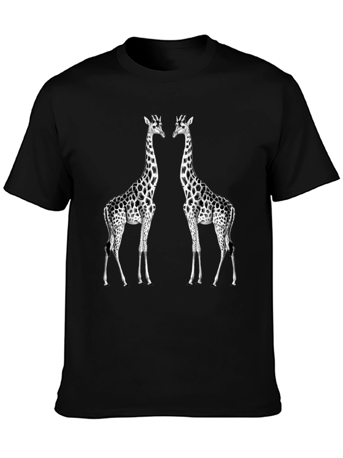Black Giraffe Graphic Tee - Unisex Black T-Shirt view 3