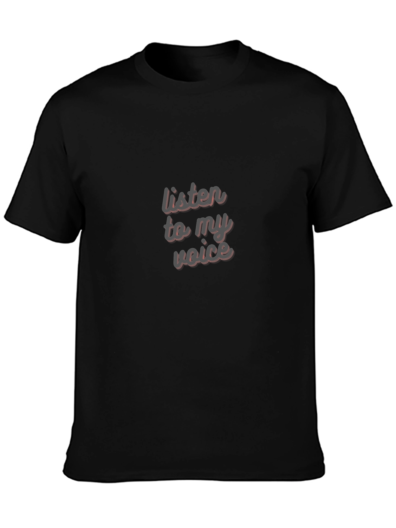 Black Listen to My Voice Graphic Tee - Black view 3